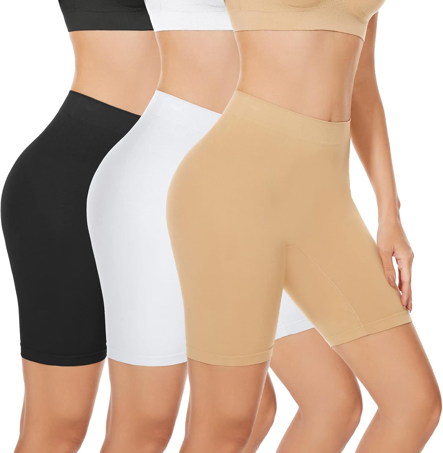 SIHOHAN Womens Slip Shorts Comfortable Short Pants Ultra Soft Seamless Long Brie...