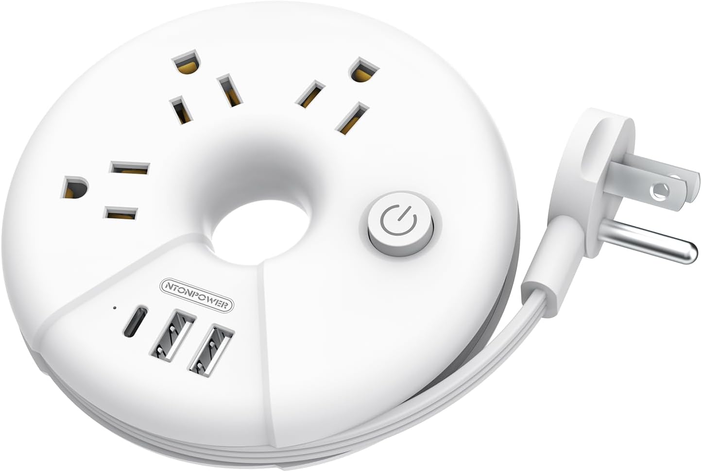 Travel Power Strip, NTONPOWER 3 Outlets 3 USB Portable Desktop Charging Station...