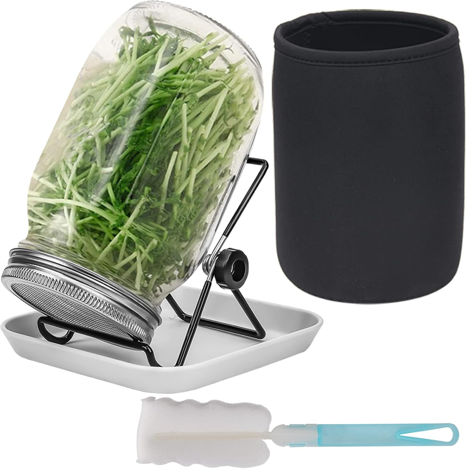 Seed Sprouting Jar Kit,1 Pcs Wide Mouth Quart Maso...
