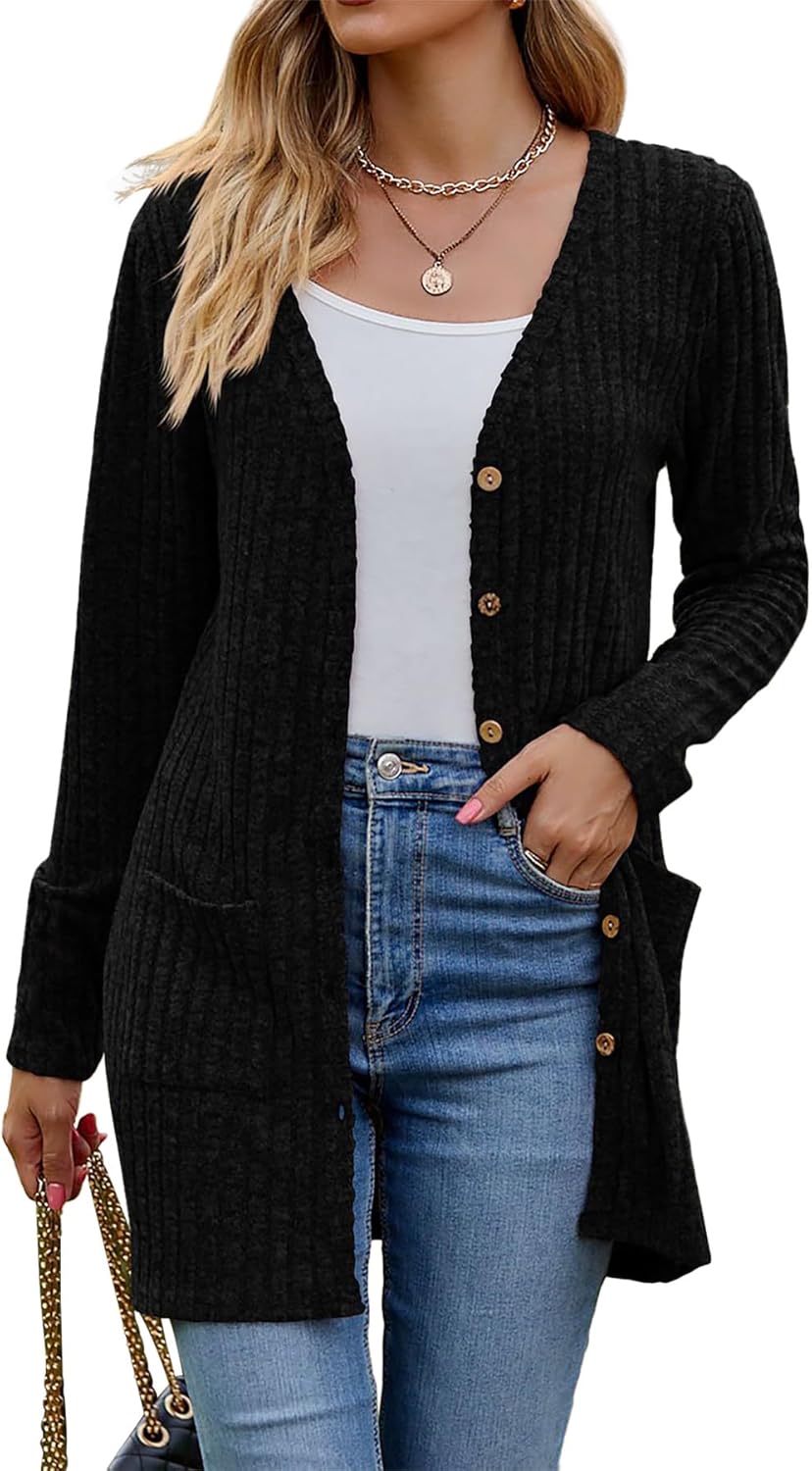 Women's 2024 Fall Fashion, Special Knit Cardigan for Women, Lightweight Long Sle...