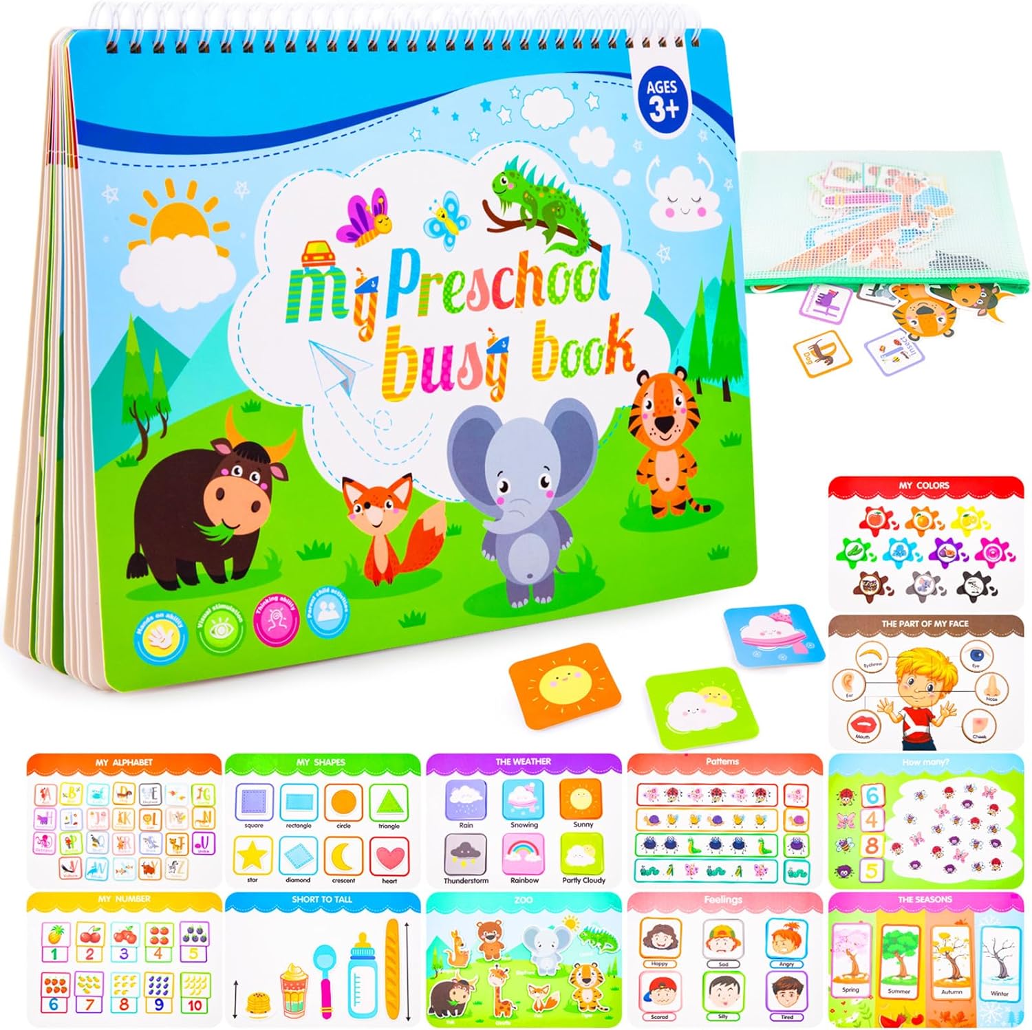 Foayex Montessori Learning Toys for Toddlers | Preschool Books for 3-Year-Old Gi...