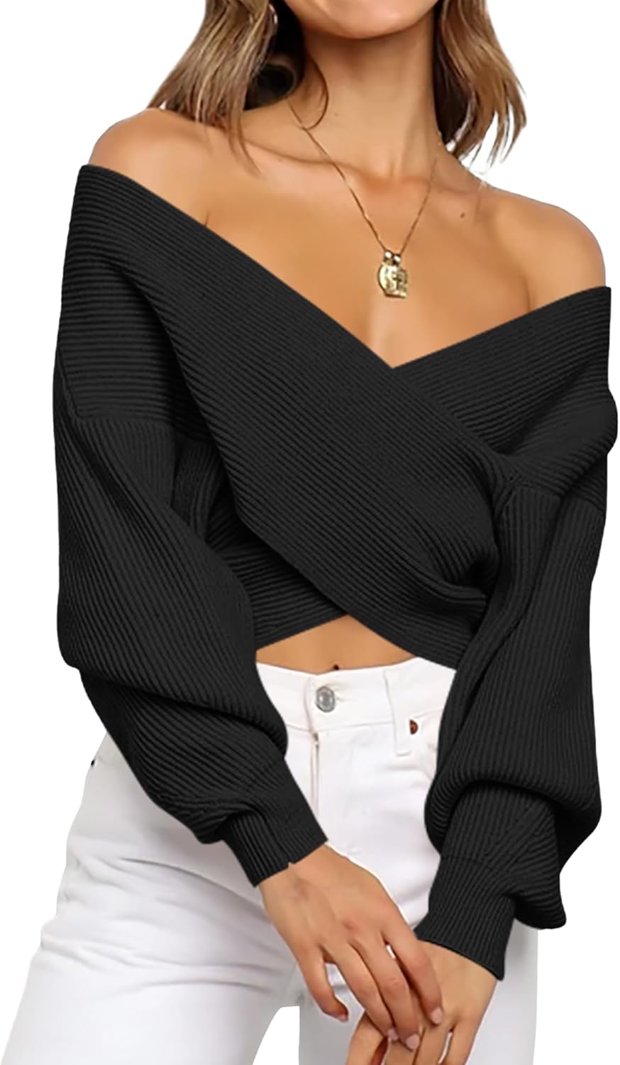 BTFBM Women Sweater, Special Casual V Neck Sweater with Long Sleeves, Innovative...