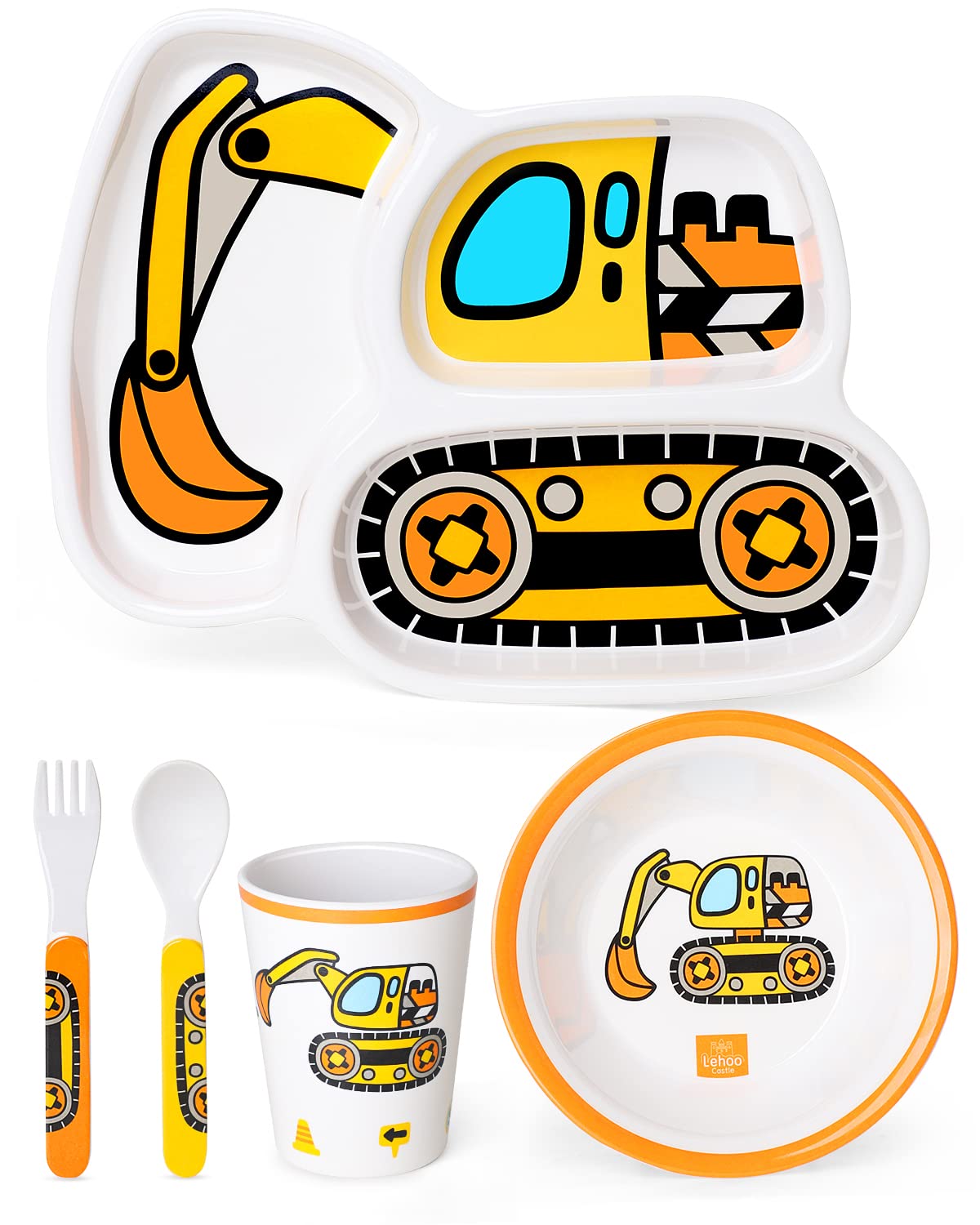 Lehoo Castle Dinnerware Set for Kids, Special Kids Plates and Bowls Sets, High-q...