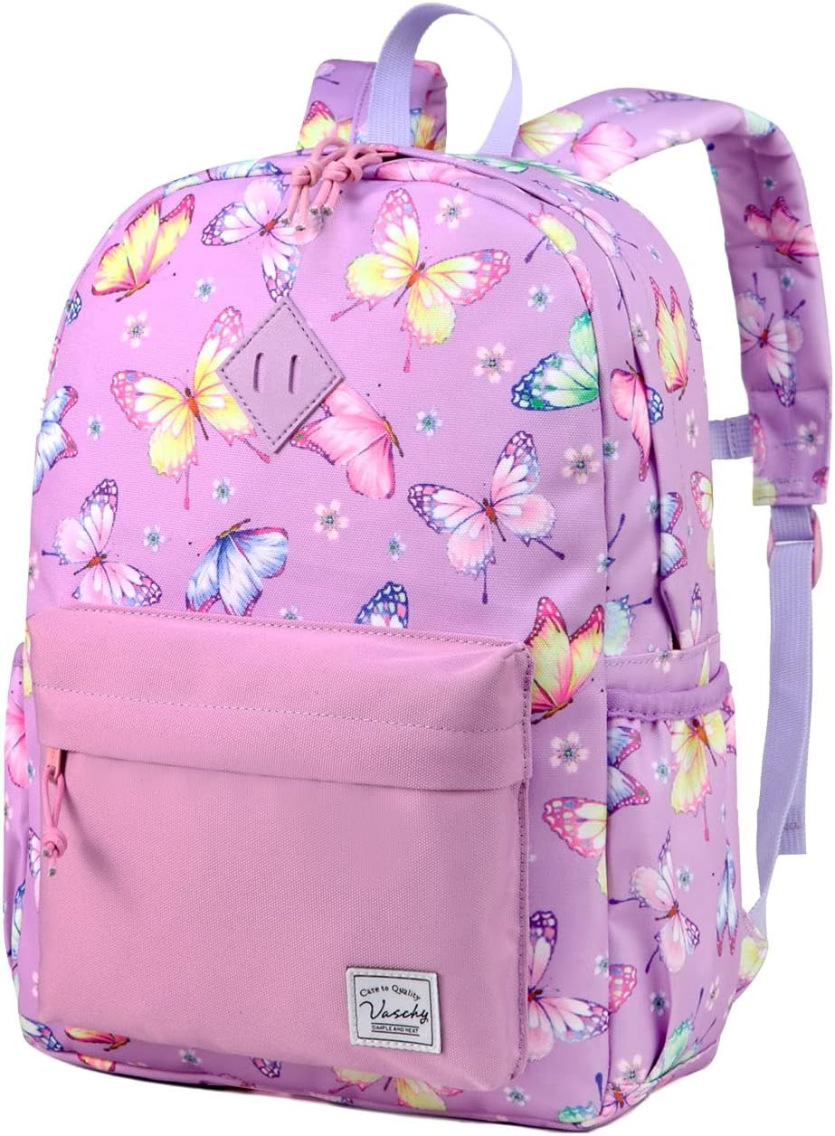 VASCHY Butterfly Backpack for Girls, Special Kids Backpack, Water Resistant Ligh...