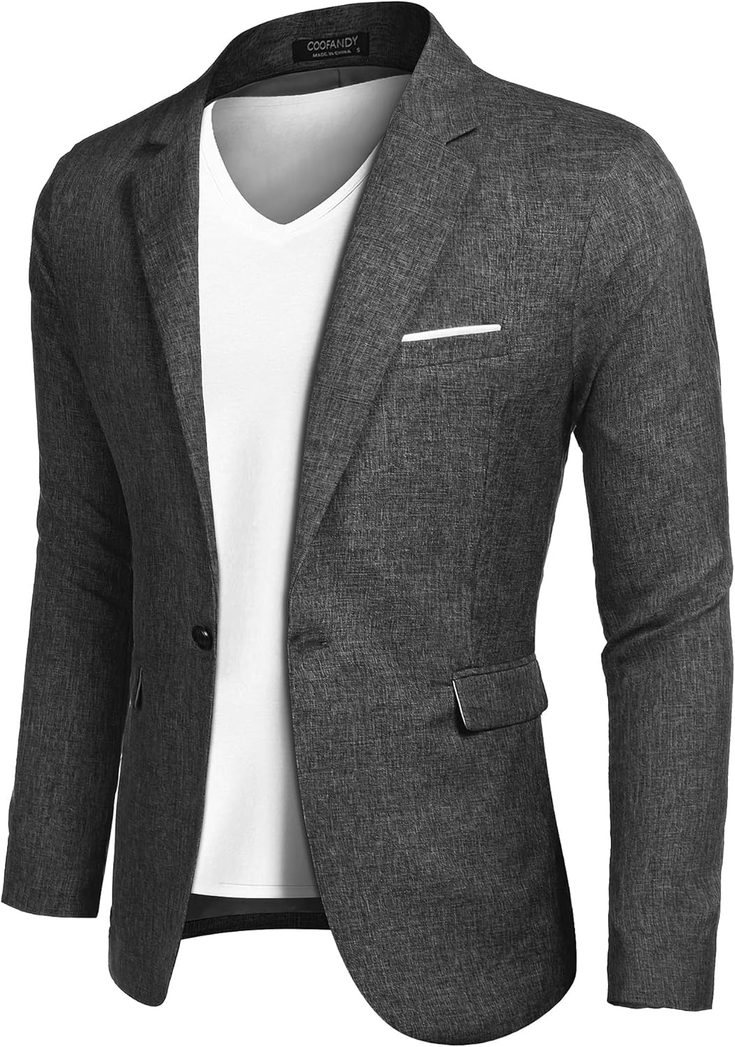 COOFANDY Men's Blazer Casual Sport Coats Slim Fit One Button Suit Jacket Lightwe...