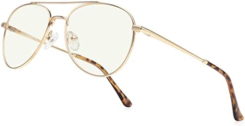 Blue Light Aviator Reading Glasses for men Women Metal Frame Spring Temple Compu...