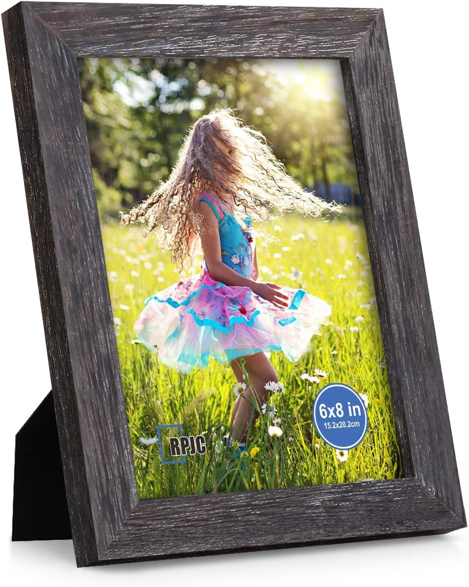 RPJC 6x8 inch Picture Frame Made of Solid Wood and High Definition Glass Display...