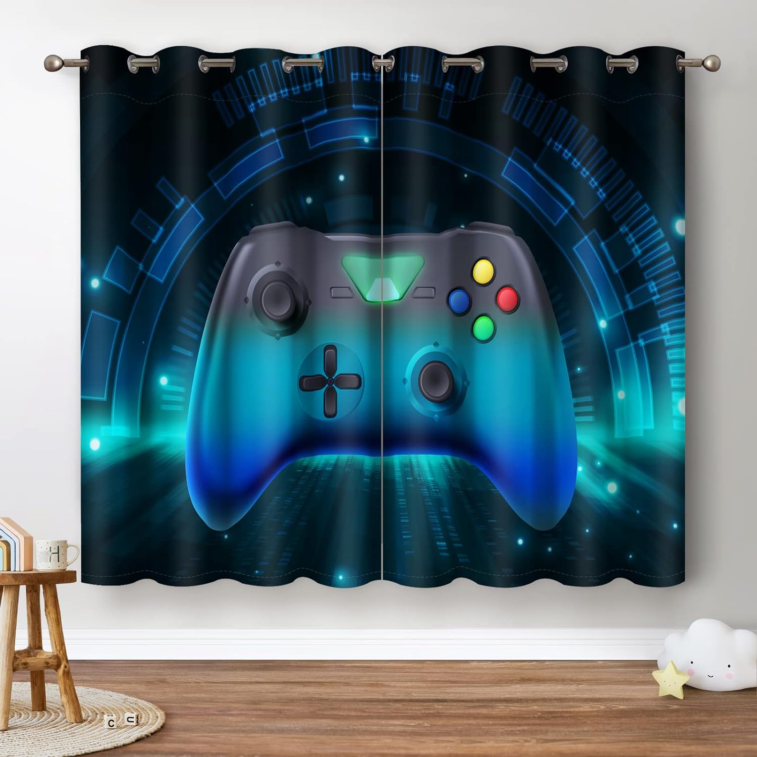 Jekeno Game Controller Curtains, Special Blackout Curtains for Kids Boys Teens B...