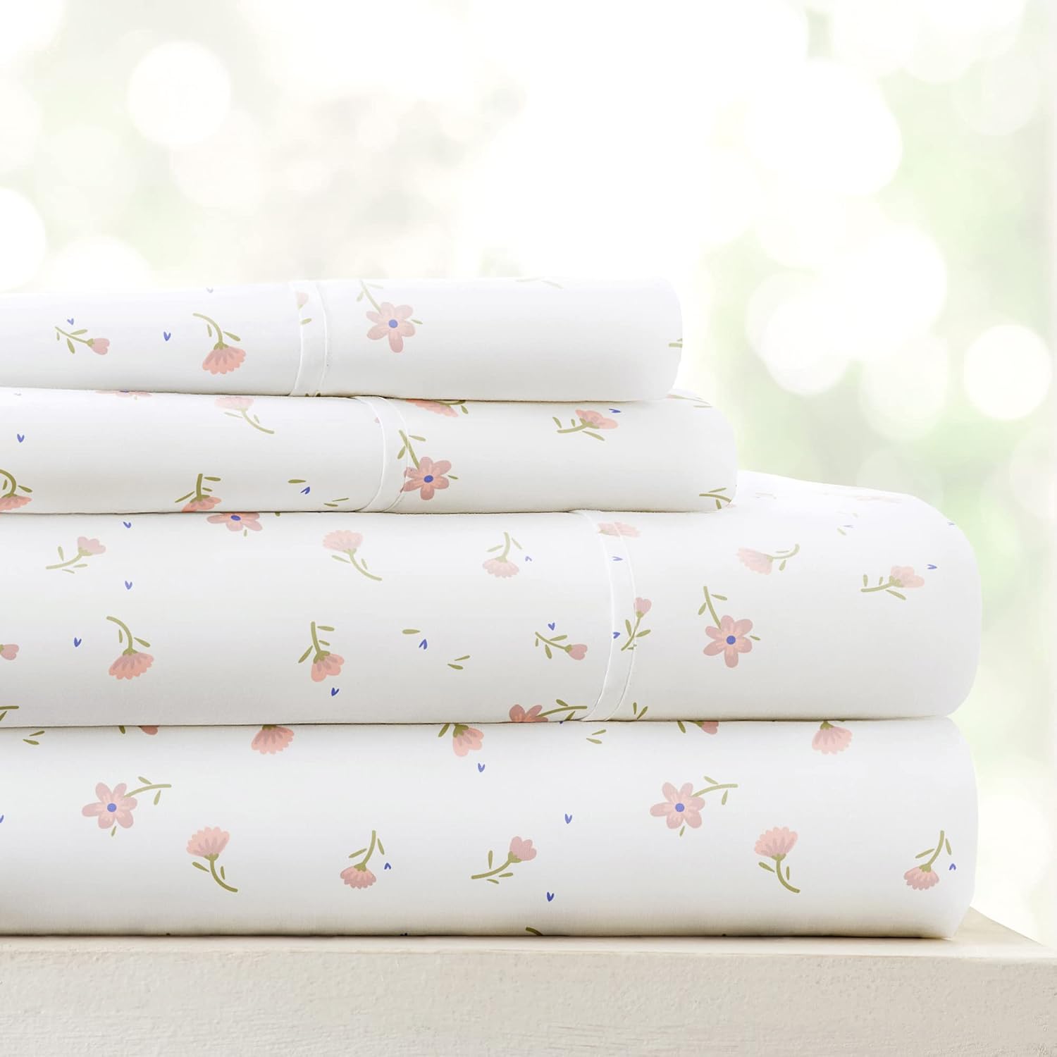 Linen Market 4 Piece King Sheet Set (Pink Floral) - Sleep Better Than Ever with...