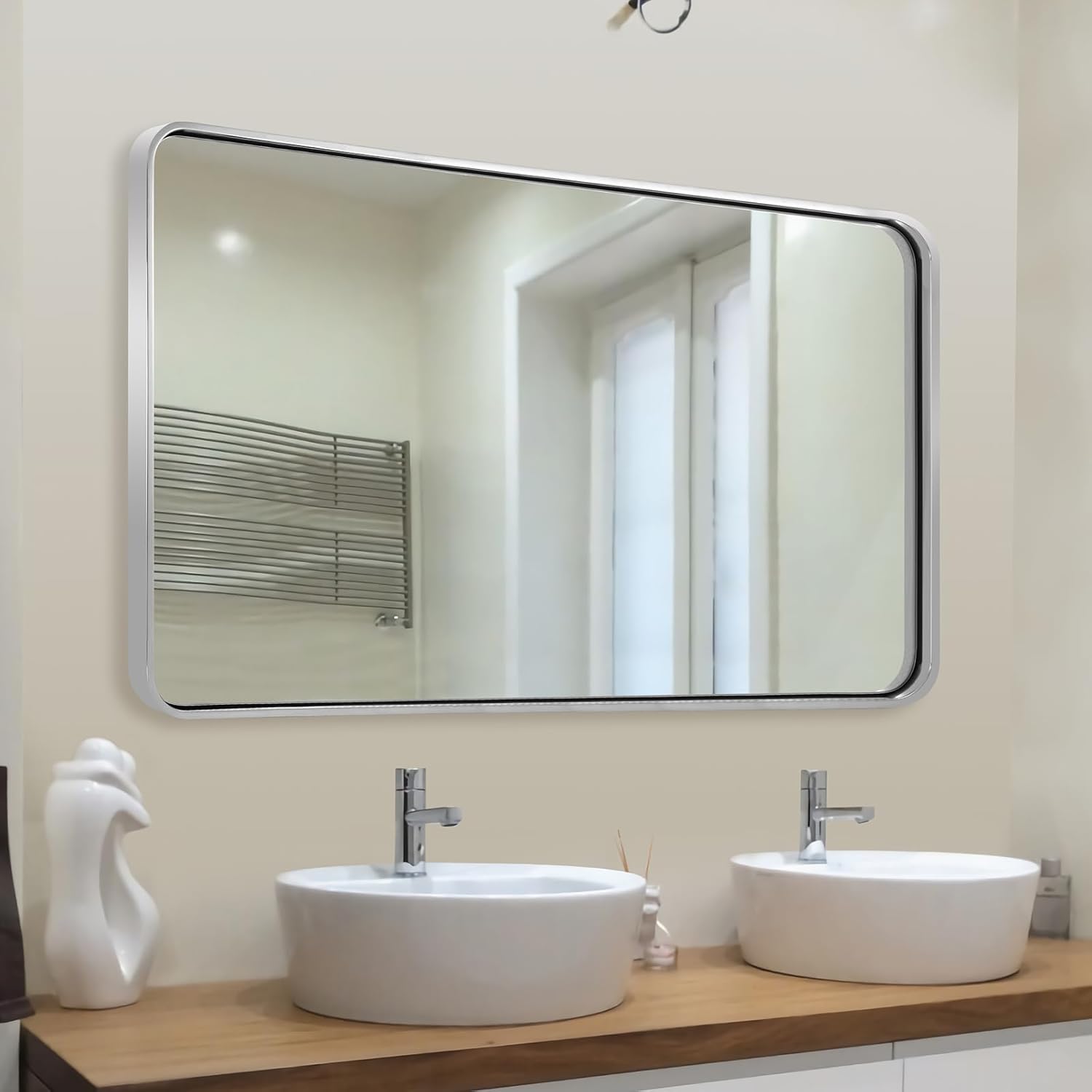 ANDY STAR 48"x30" Chrome Bathroom Mirrors, Special Polished Chrome Vanity Mirror...