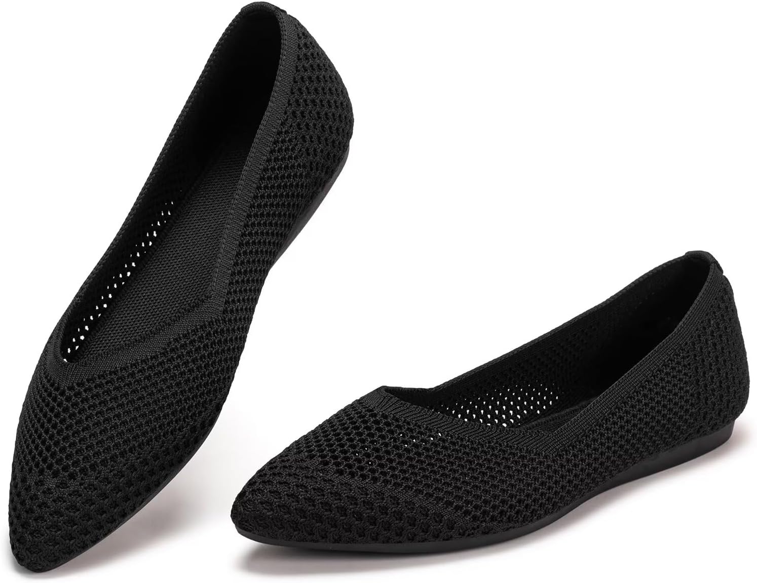 Frank Mully Womens Flat Shoes Classic Pointed Toe Flats Knitted Dress Shoes Soft...