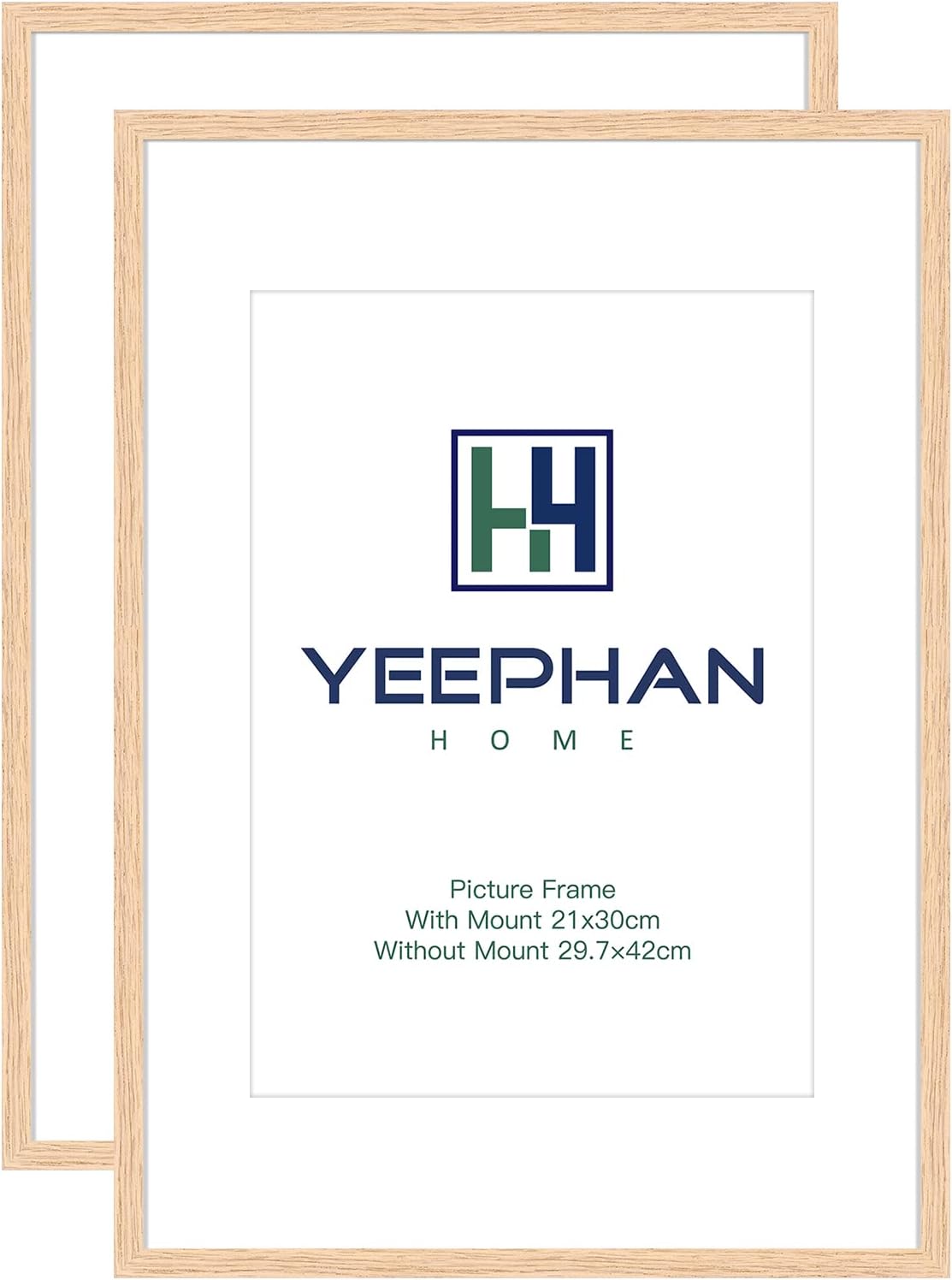A3 OAK Photo Frame Natural Wood Color 42x29.7cm Picture Frames Set of 2 With Mou...