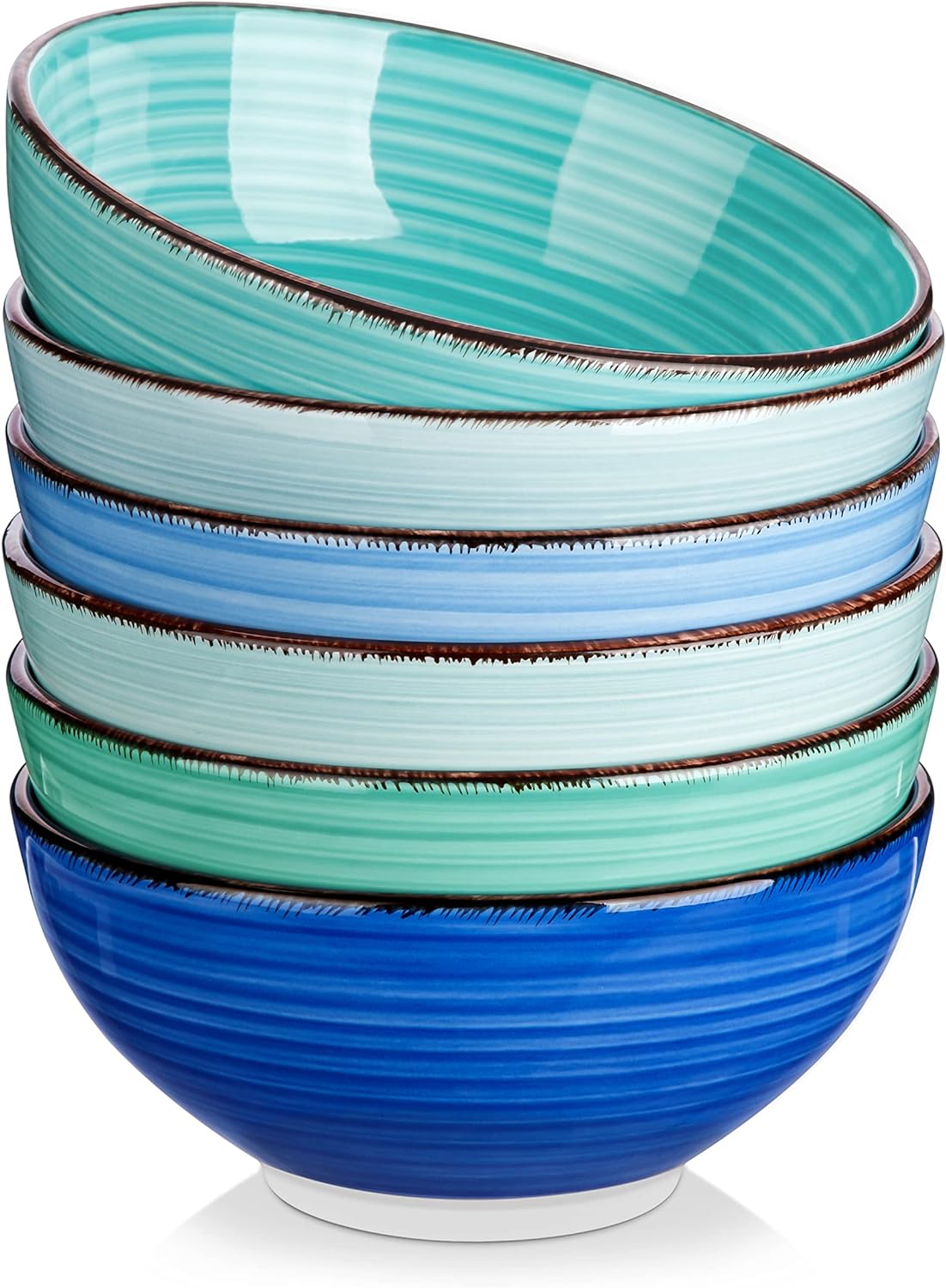 vancasso Bonita Cereal Bowls Set of 6, 27 Oz Ceramic Soup Bowls, Serving Bowls f...