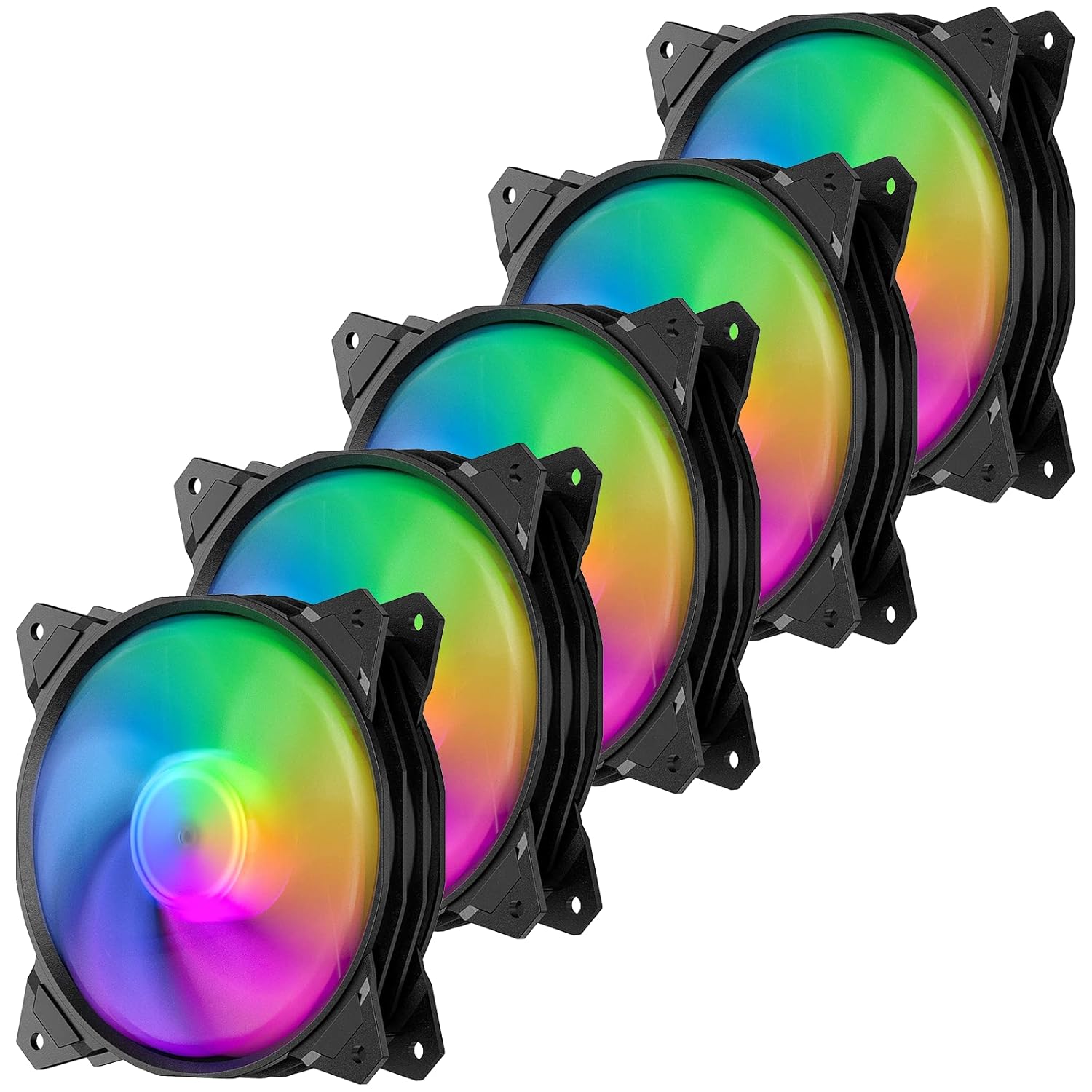 upHere 120mm RGB Case Fan, Special 5V 3PIN Addressable RGB Cooling Fan with Moth...