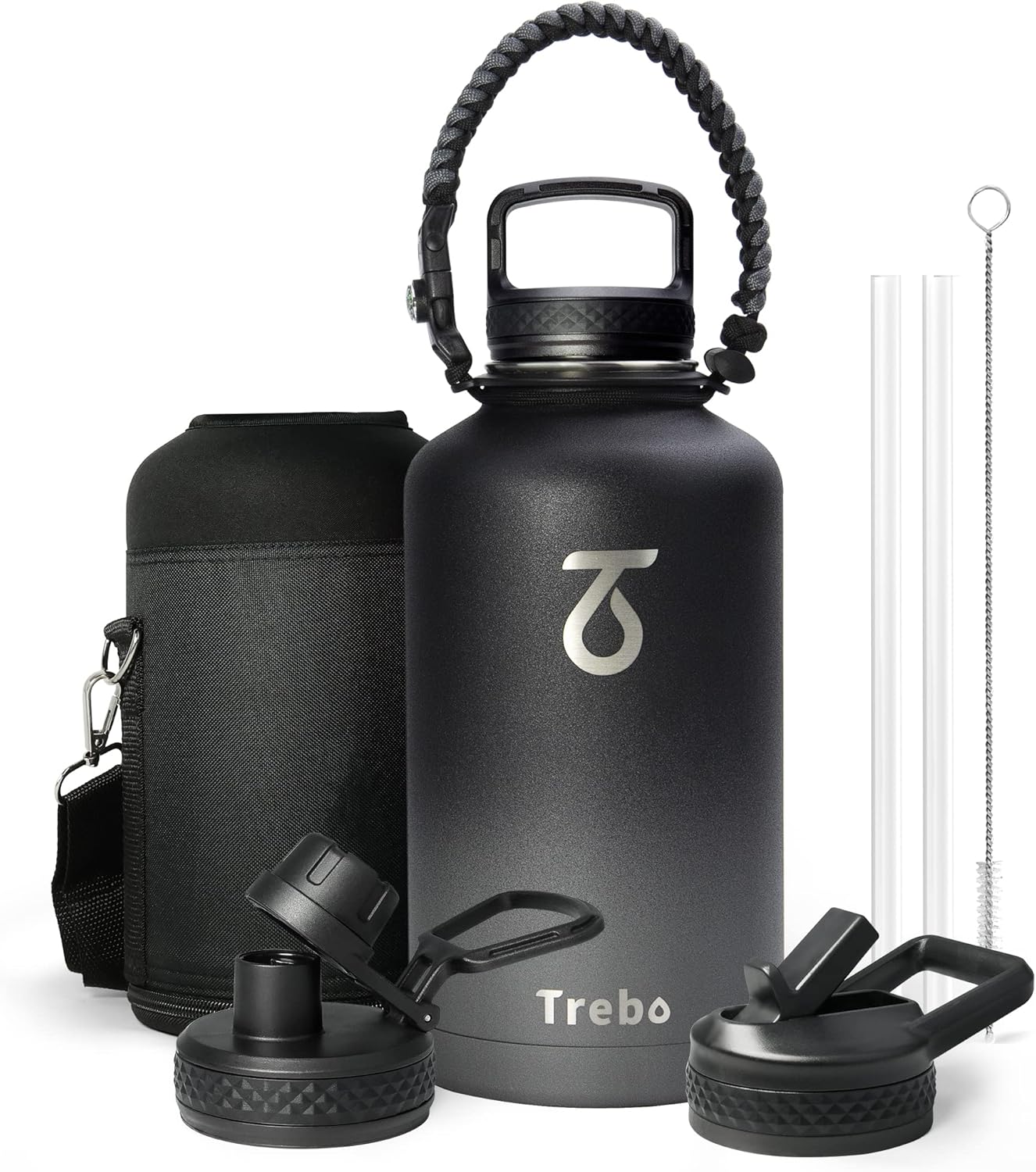 Trebo Stainless Steel Water Bottle 2L, Wide Mouth Insulated Water Bottle Double...
