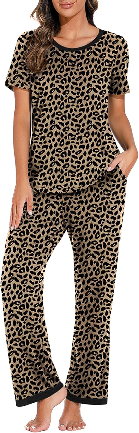 PrinStory 2024 Womens Pajama Set, Special Short Sleeve Sleepwear, Innovative Lad...