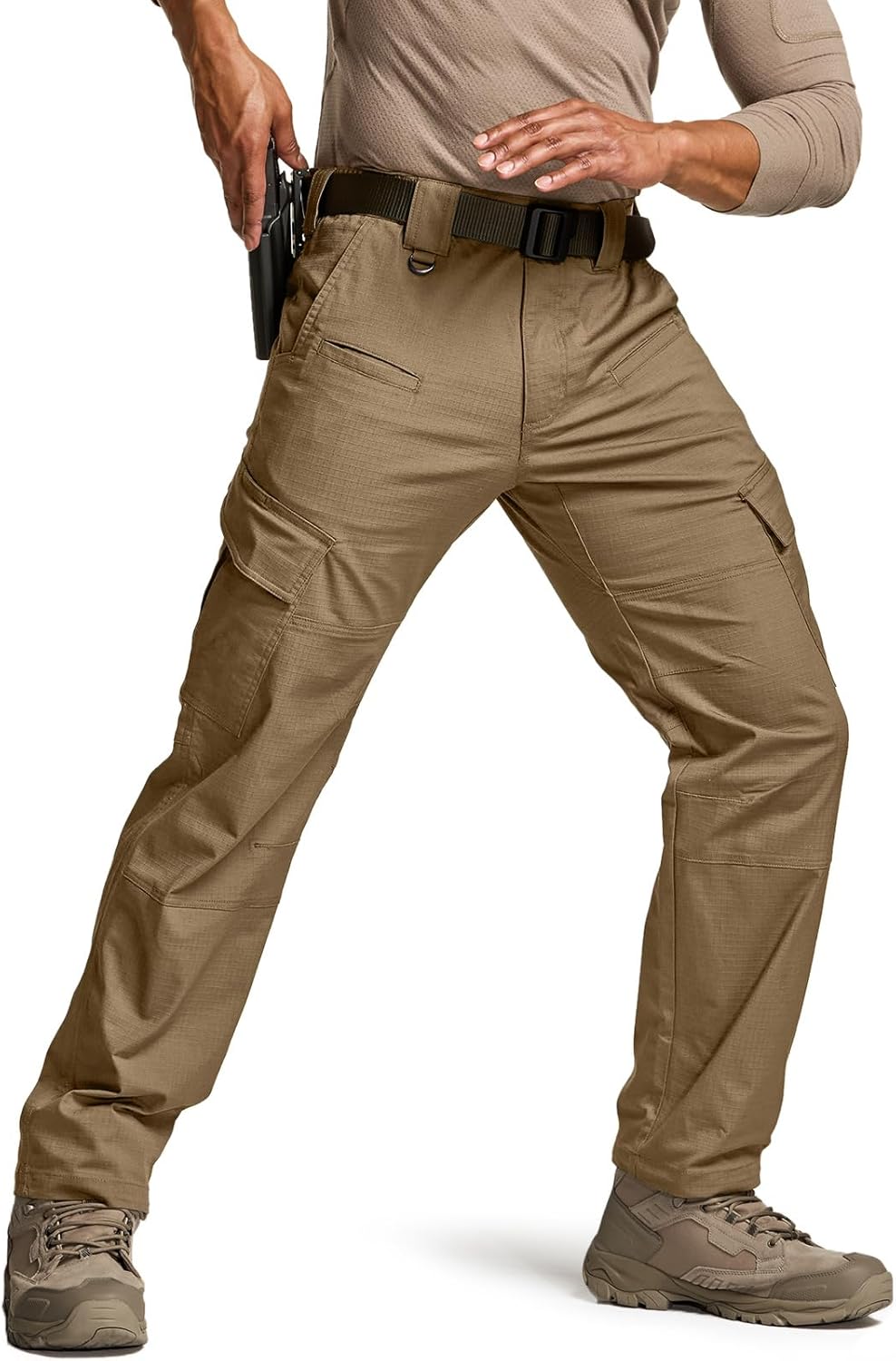 CQR Men's Tactical Pants, Special Ripstop Cargo Pants for Water Resistance, Ligh...
