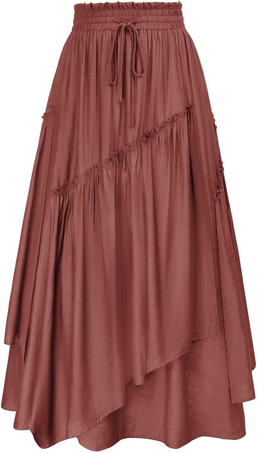 Scarlet Darkness Women Skirt, Special Renaissance Layered Long Skirt, Unique Hig...