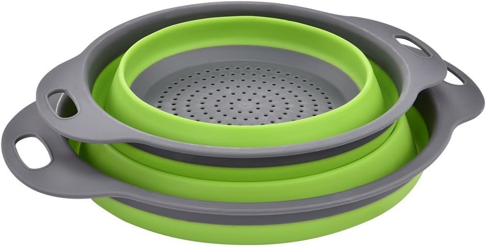 Colander Set, Kitchen Foldable Silicone Filter, Environmentally Friendly Non-Tox...