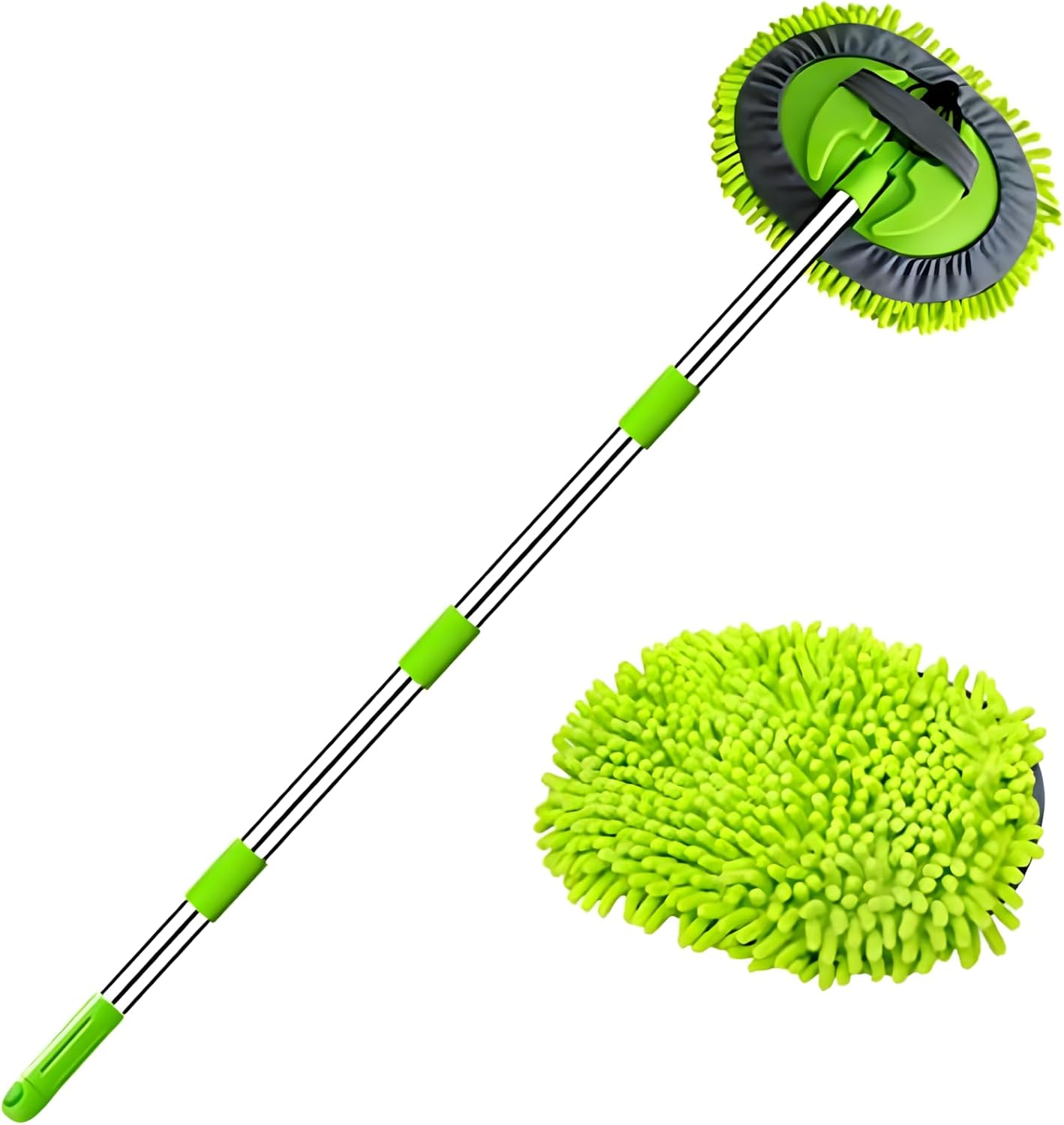 WillingHeart 63" 160 cm Car Wash Mop Brush Tool Mitt with Long Handle Length Mor...