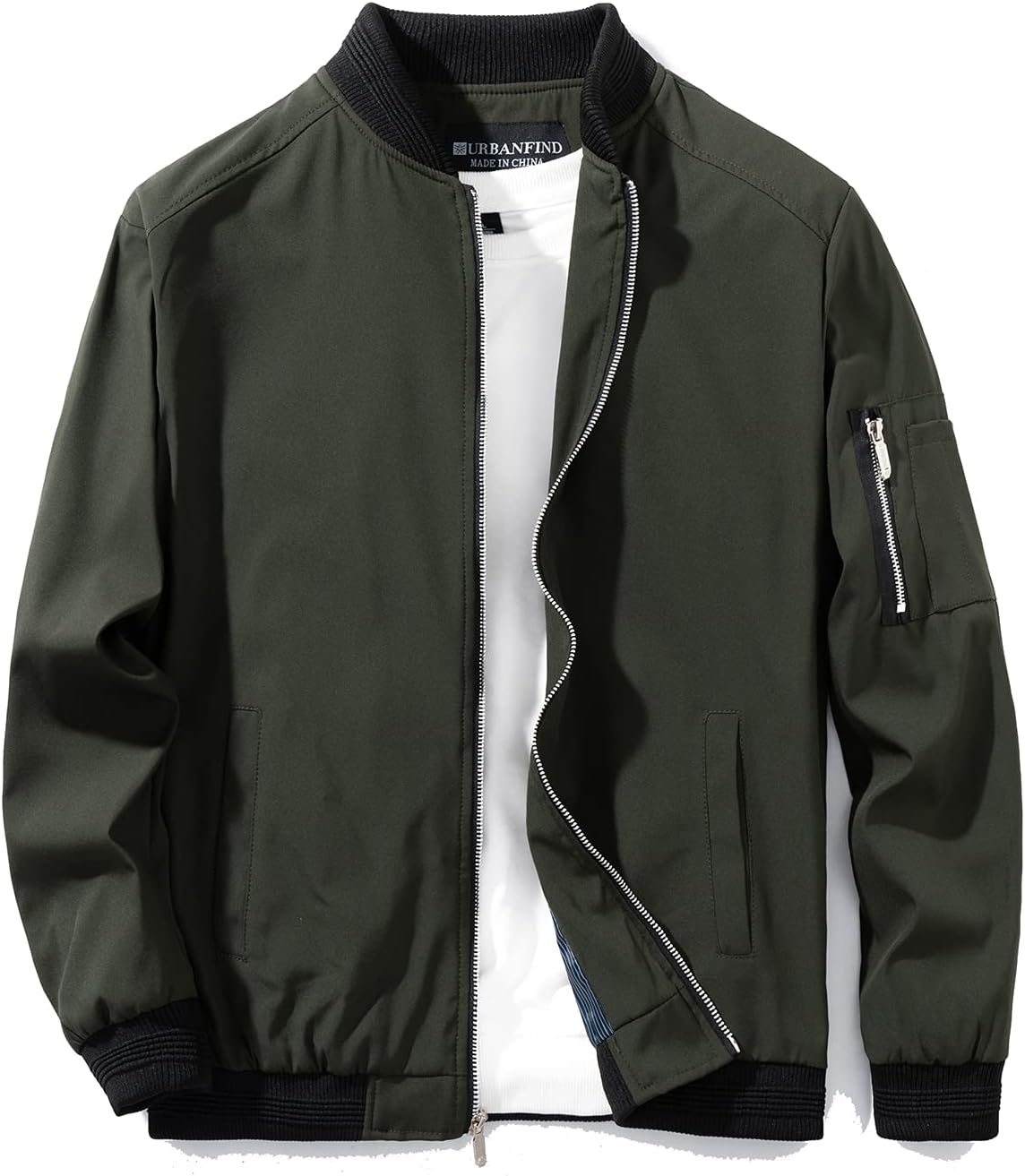 URBANFIND Men's Slim Fit Lightweight Sportswear Jacket Casual Bomber Jacket X-La...