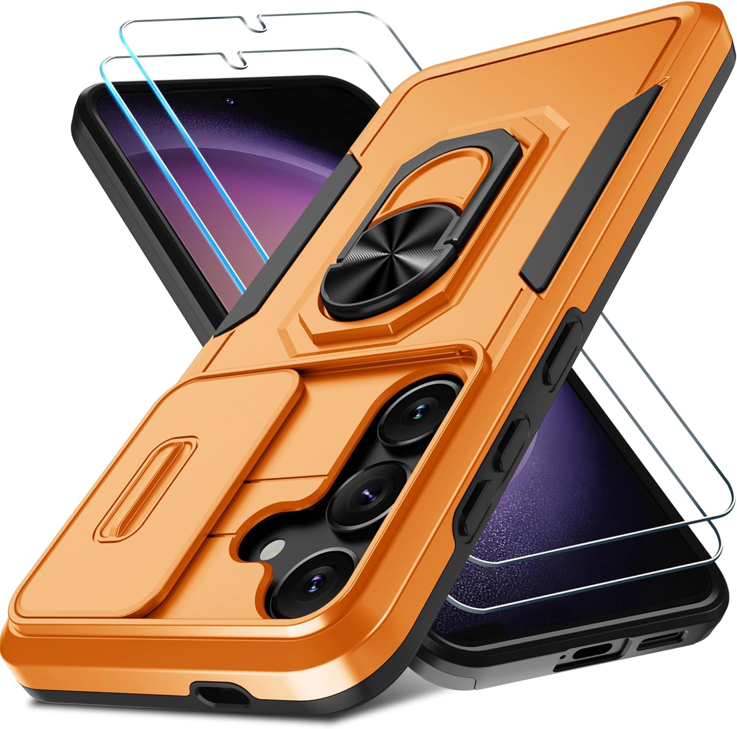Janmitta Compatible with Samsung Galaxy S24+ Plus Case Built in Slide Camera Len...