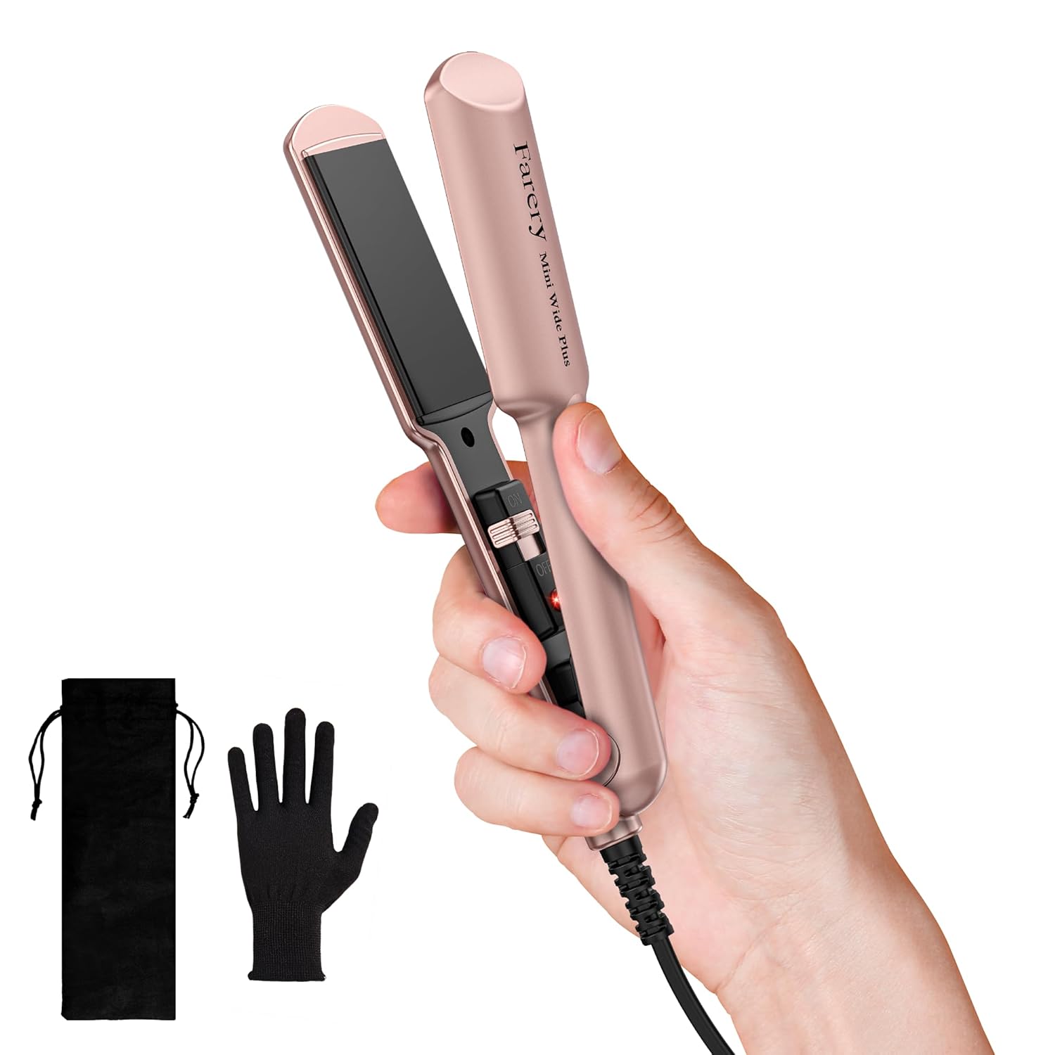 Ceramic Mini Hair Straightener, Special Hair Iron with 1.5 Inch Wider Plate, Aff...
