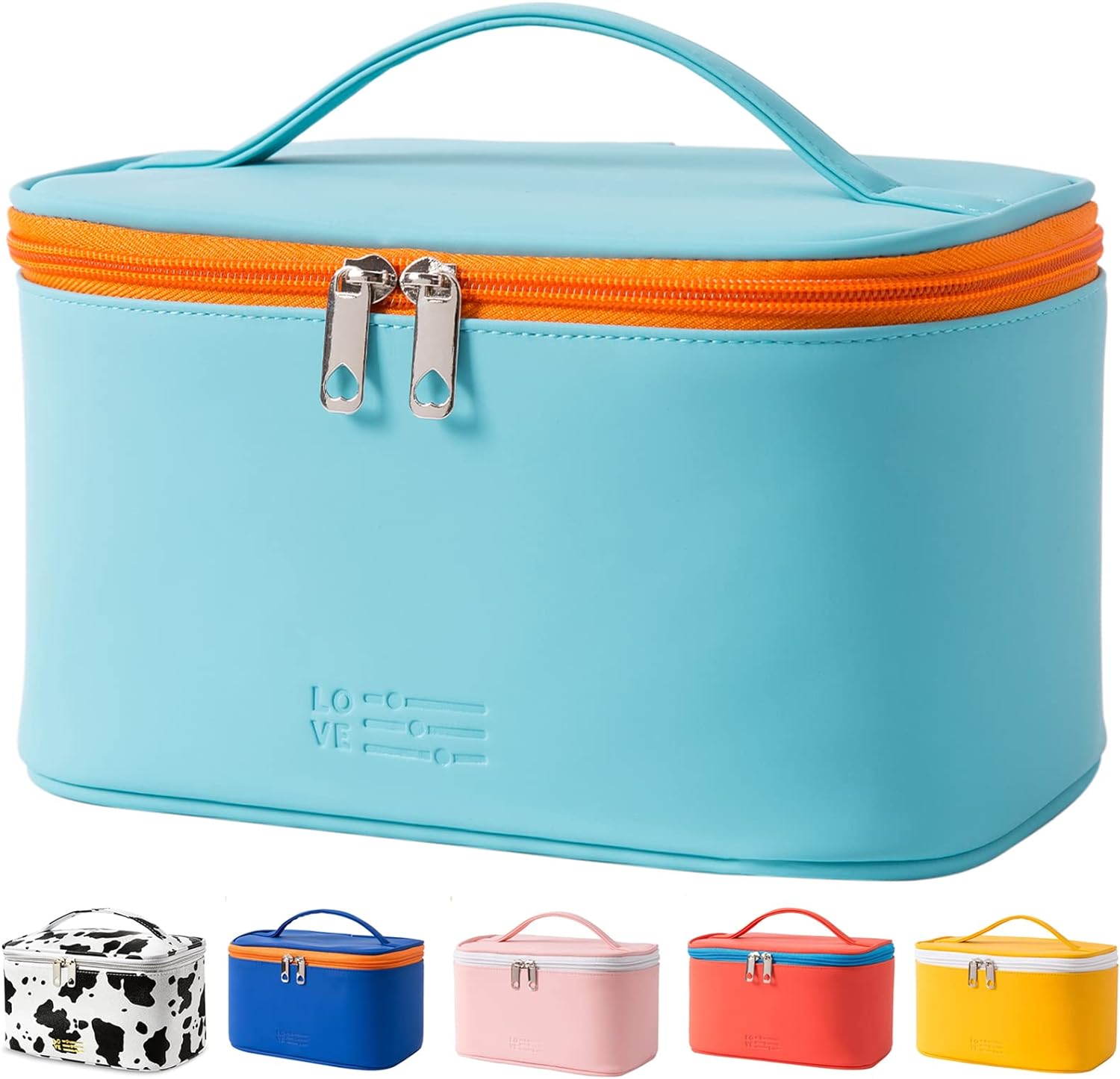 Makeup Bag Portable Travel Cosmetic Bag for Women, Beauty Zipper Makeup Organize...