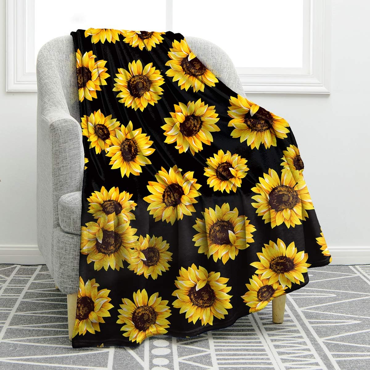 Jekeno Sunflower Blanket, Special Gift Blanket for Women Girls, Innovative Sunfl...