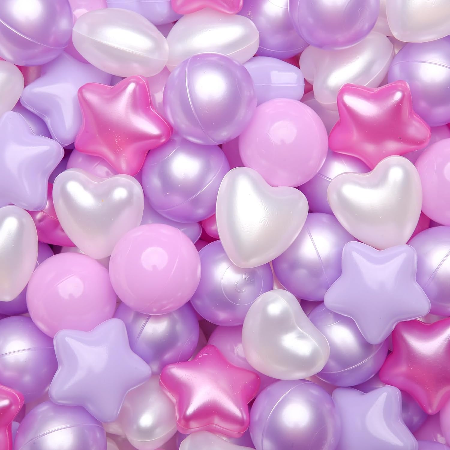 GOGOSO Ball Pit Balls,Plastics Balls for Ball Pit, Stars Hearts Shape for Pastel...