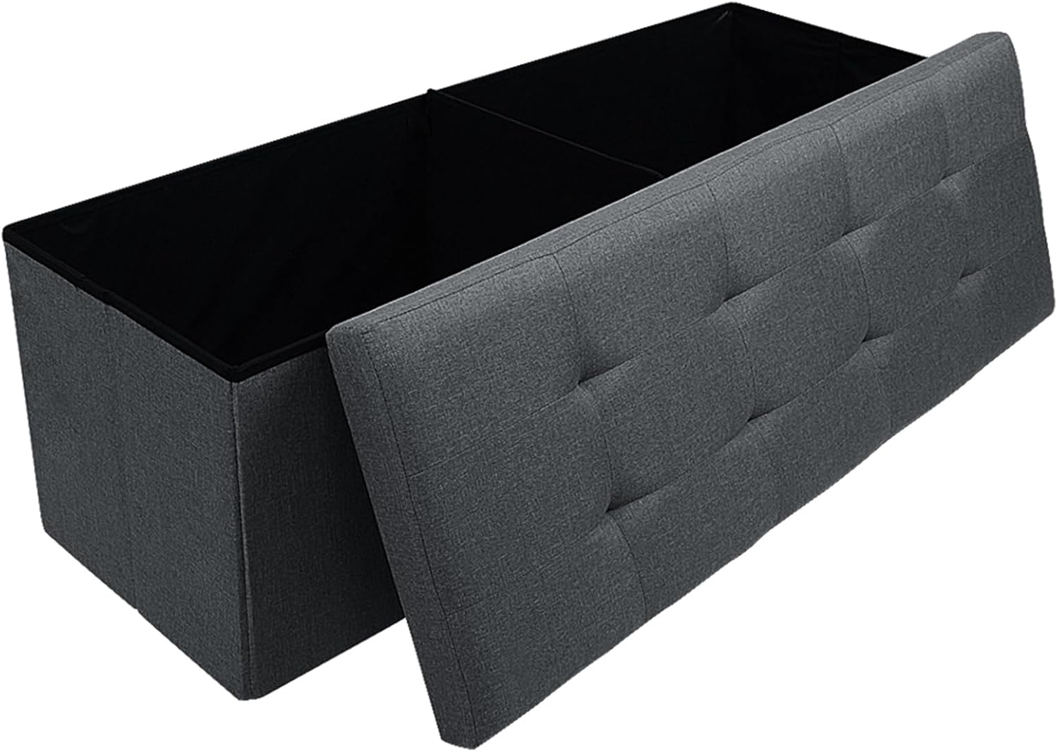 Dripex Folding Fine Linen Storage Ottoman Box Footstool，Foldable Seat Bench Foo...