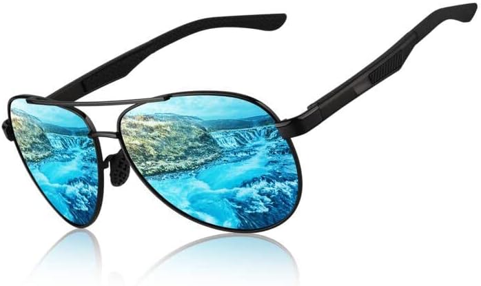 CGID Sunglasses Mens Polarised Premium Al-Mg Alloy Pilot UV400, Flexible Spring...