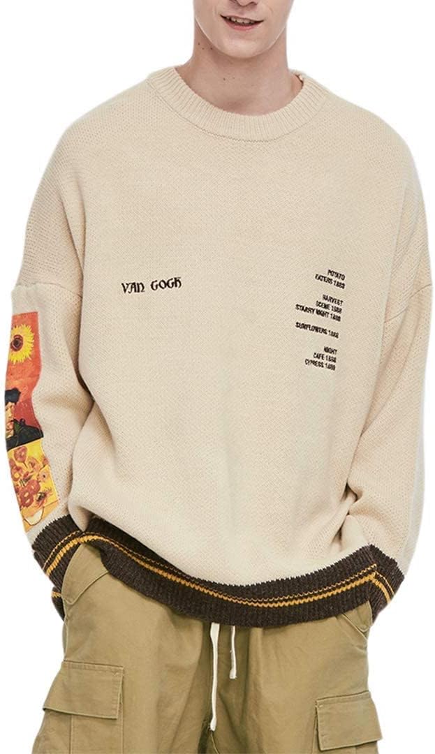 Unique Aelfric Eden Oversized Sweater, Special Graphic Van Gogh Print, Vintage K...