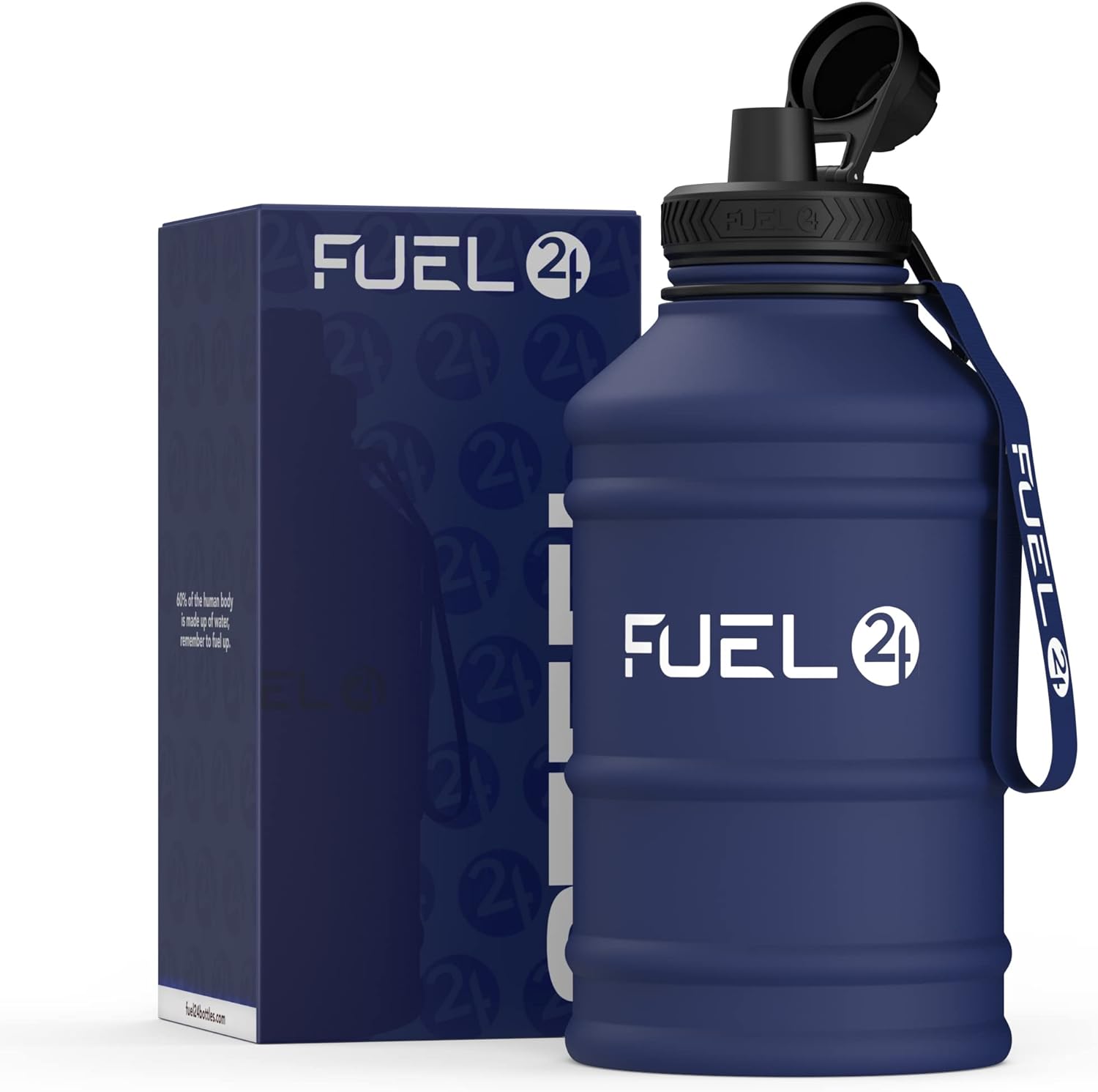 Fuel24 1.3L/2.2L Water Bottle Metal - STRONG, Drop & Leakproof BPA free 1L 2L Wa...