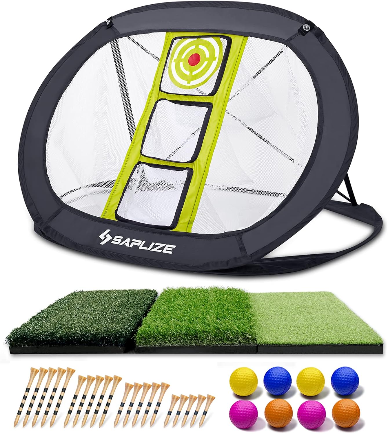 SAPLIZE Golf Chipping Net, Strongly Stable Pop Up X-Shaped Golfing Target Net fo...