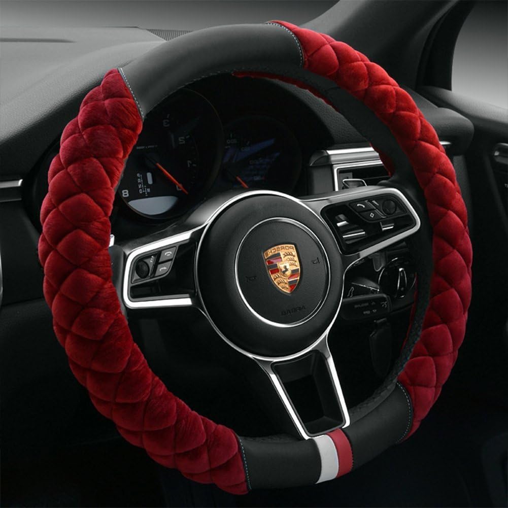 Cxtiy Universal Car Steering Wheel Cover, Special Fluffy Winter Plush Cover, Hig...