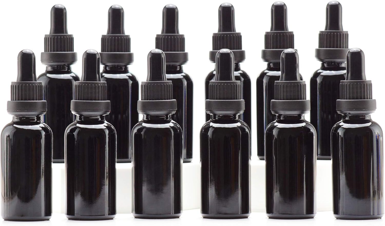 Yizhao Black Glass Dropper Bottles 30ml, with Glass Pipette Dropper, for Essenti...