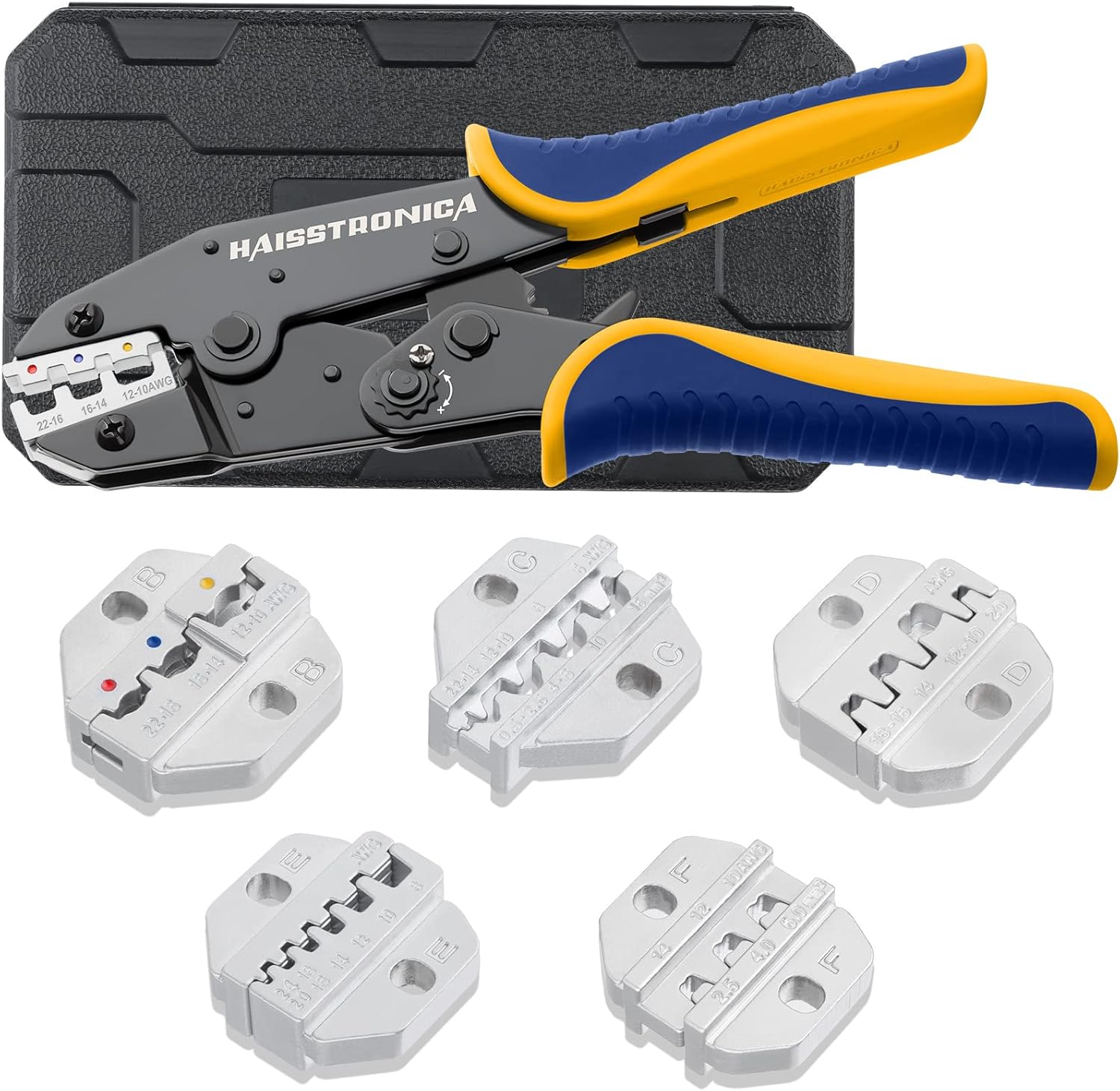 haisstronica 6PCS Crimping Tool Set - Ratchet Wire Crimping Tool for Heat Shrink...