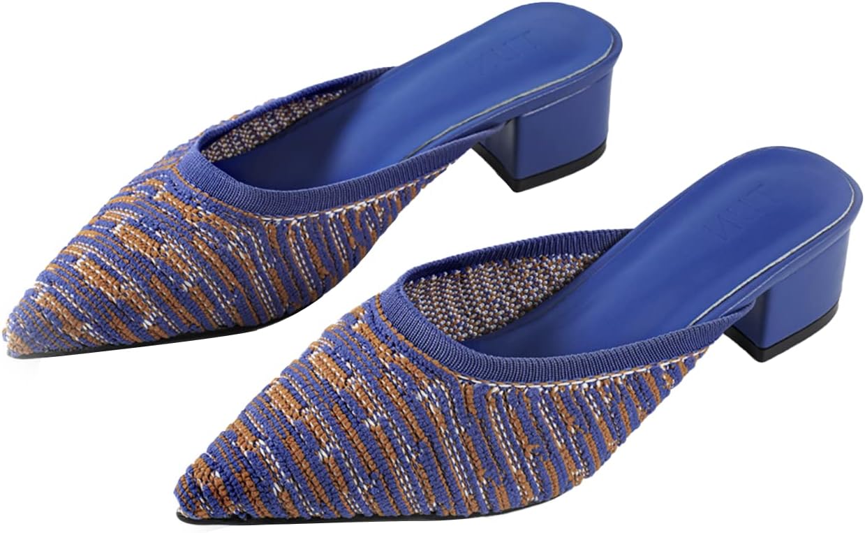 TIJN Heels, Special Pointed Toe Mules for Women with Low Heel, Innovative Breath...