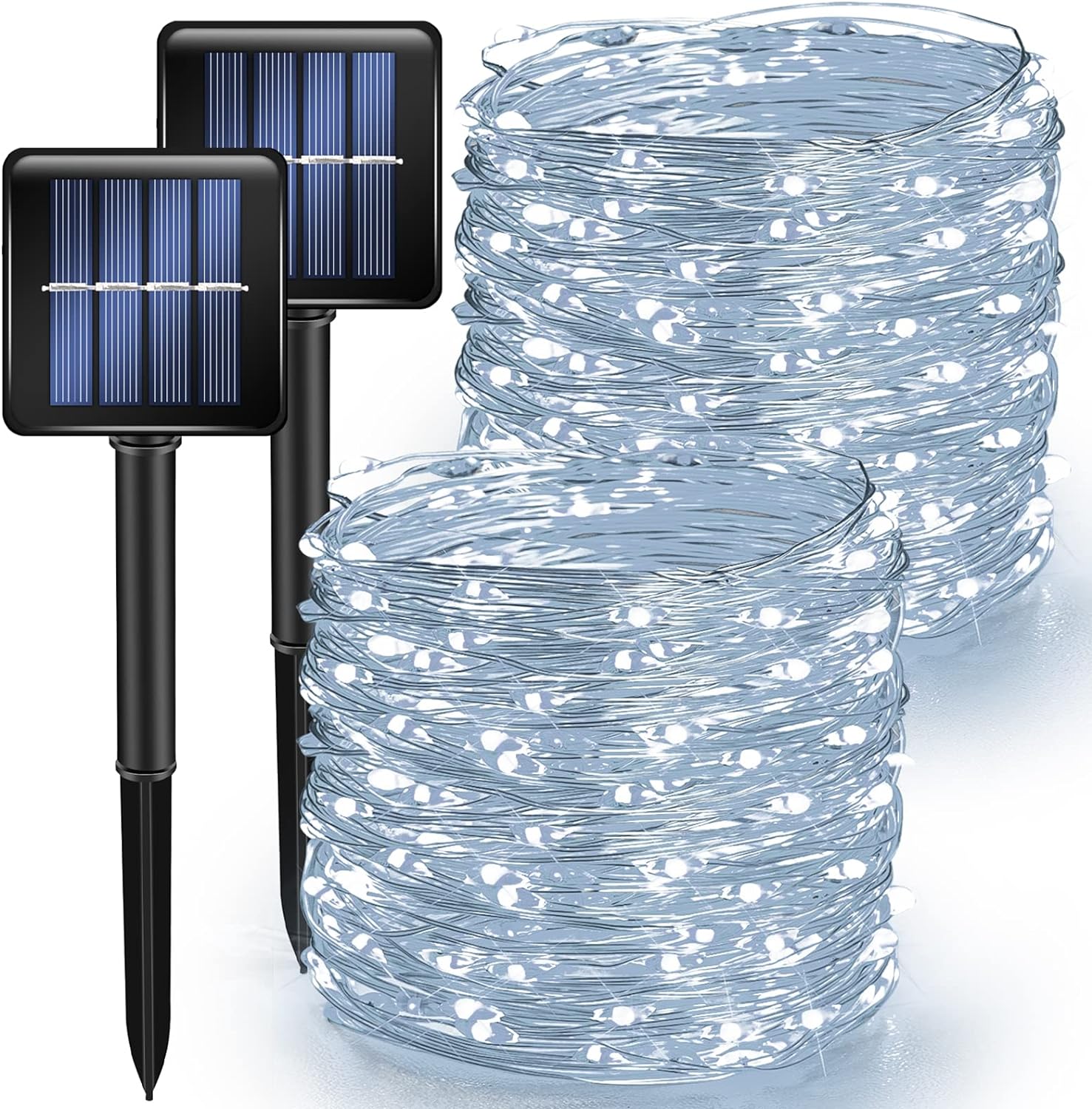 TW SHINE White Solar String Lights Outdoor, Total 80 FT 240 LED Solar Powered Wa...