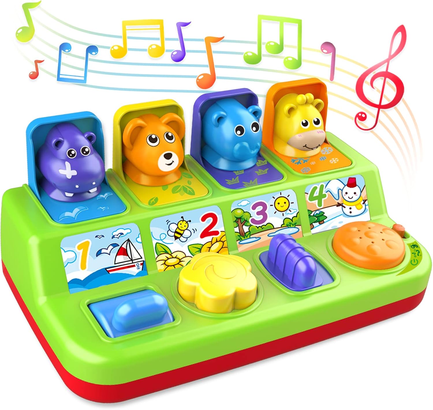 Duchong Interactive Pop Up Toy with Music & Light, Montessori Cause and Effect T...