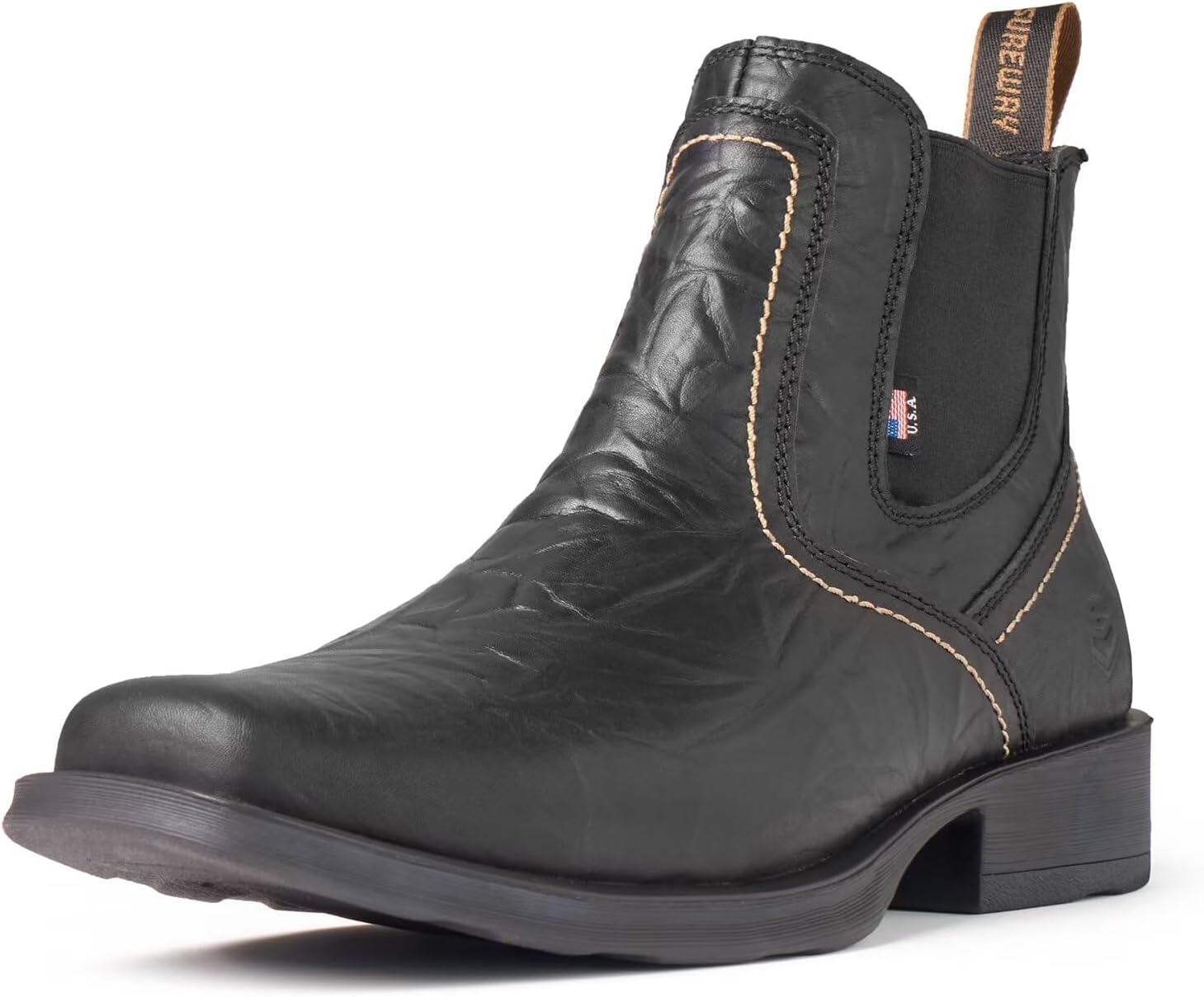 SUREWAY Men's Western Slip On Work/Casual Boots for Men,Pull-On Square-Toe Chels...