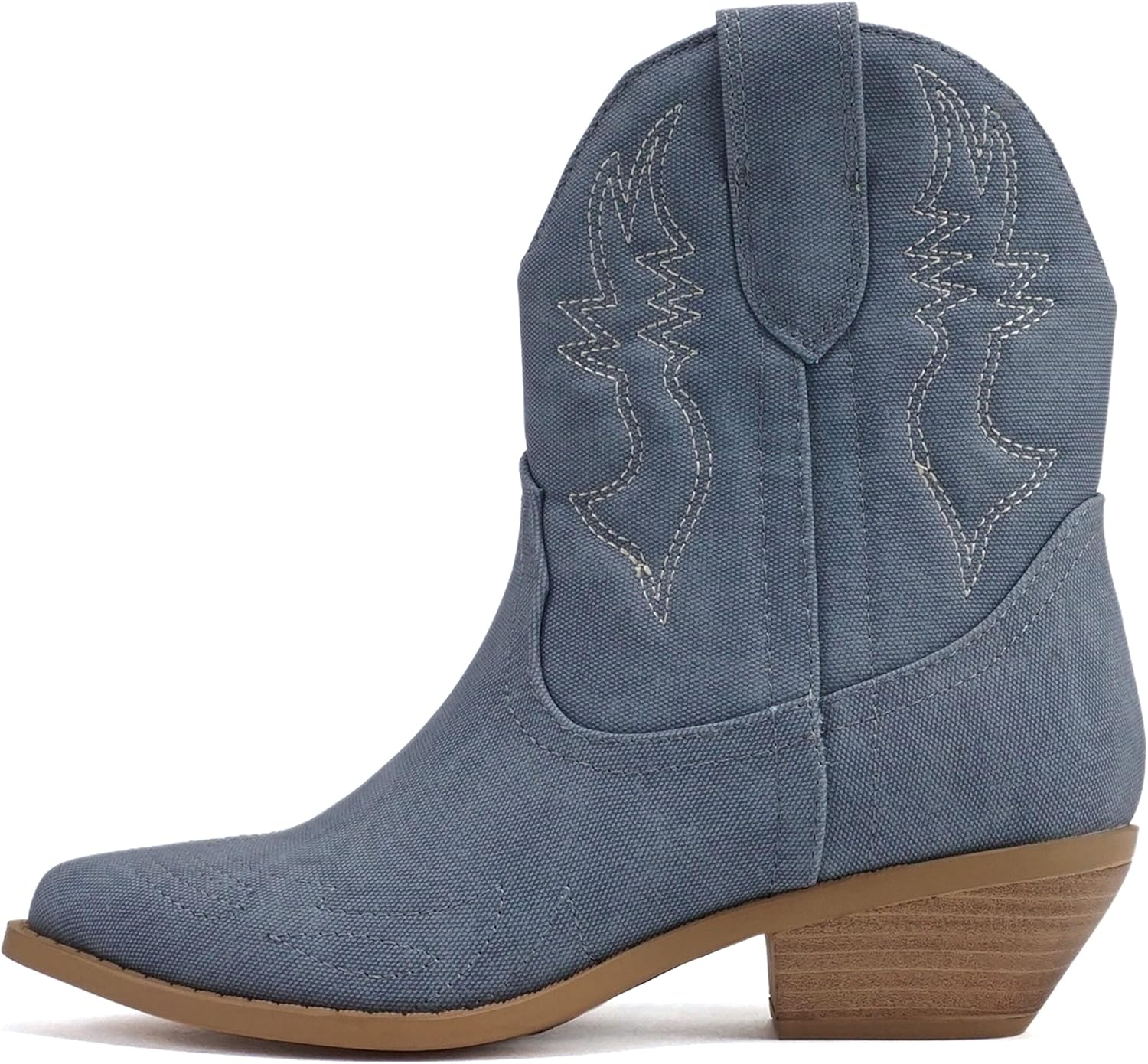 Soda RIGGING Boots, Stylish Women's Western Stitched Pointe Toe Low Heel Ankle M...