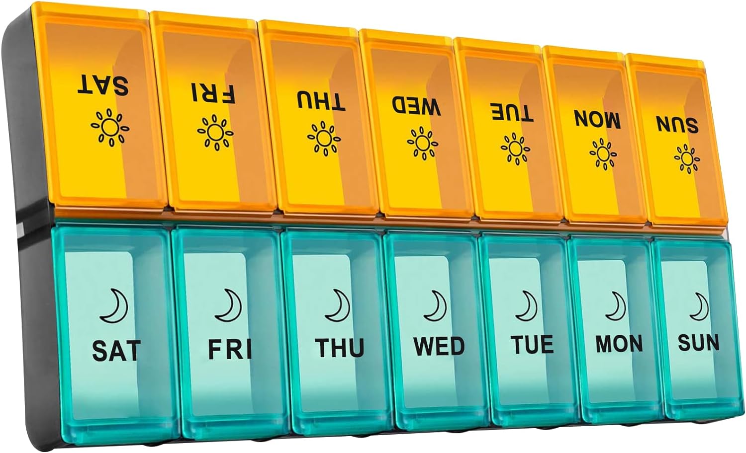 Mossime Weekly Pill Box 7-Day: Large Pill Boxes 7 Day 2 Times A Day Daily Pill O...