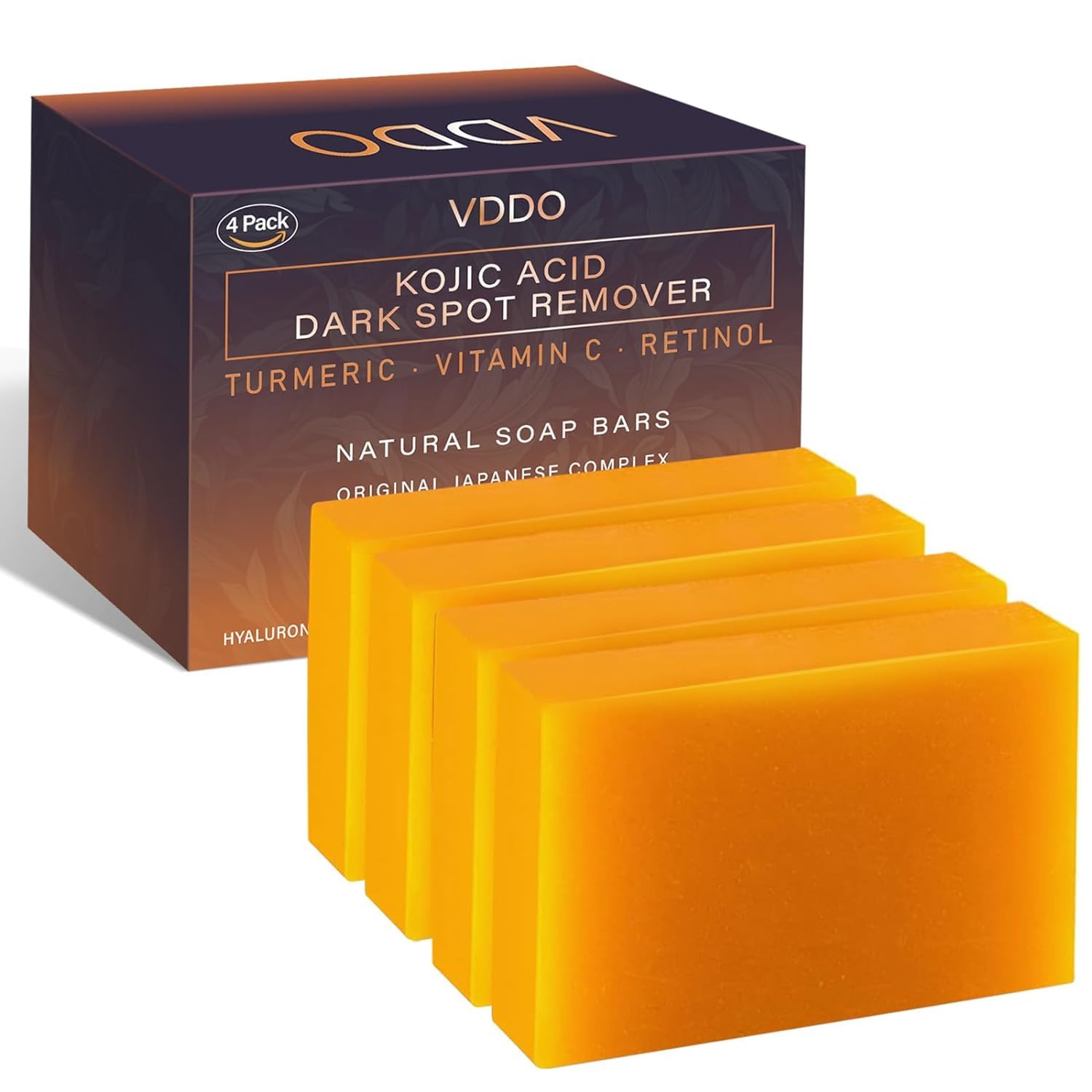 VDDO-Kojic-Acid-Soap, Turmeric Soap for Dark spots with Vitamin C, Vitamin E,Ret...