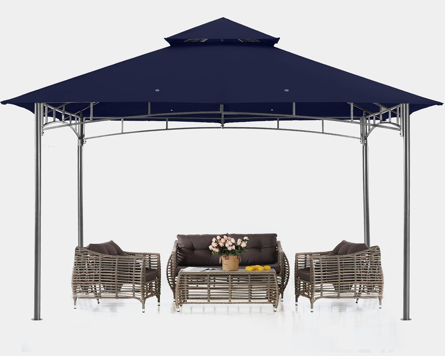 ABCCANOPY Gazebos for Patios 10x10 - Outdoor Steel Frame Gazebo for Lawn Backyar...