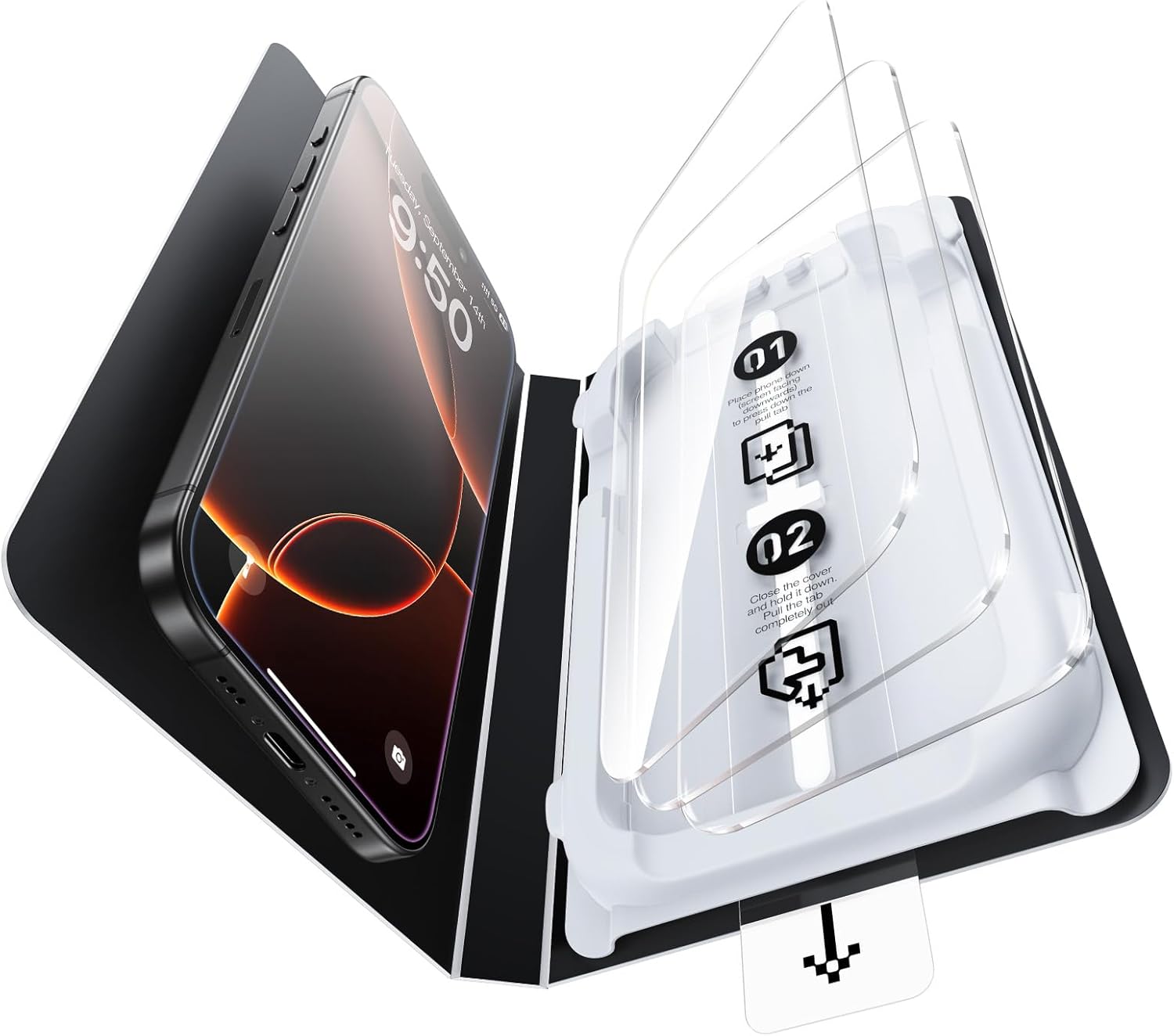 SmartDevil 3 Pack Screen Protector for iPhone 16 Pro, Bubble-and-Dust-Free Box,...
