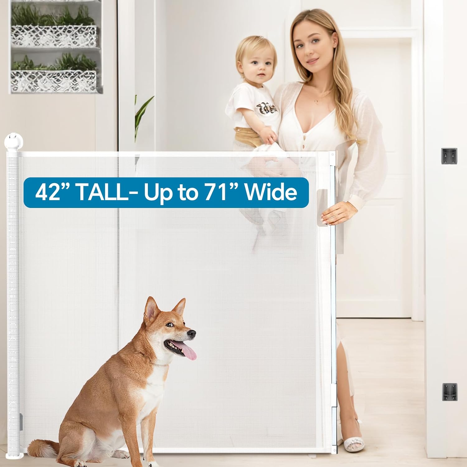 Unique Bulubaky Extra Tall Safety Retractable Baby Gate, Innovative Adjustable W...