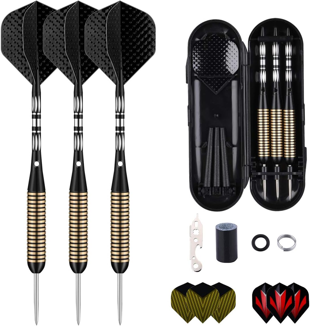 Sanfeng Professional Steel Tip Darts Set, Special 3 Pack 22g 23g 24g 27g Darts,...