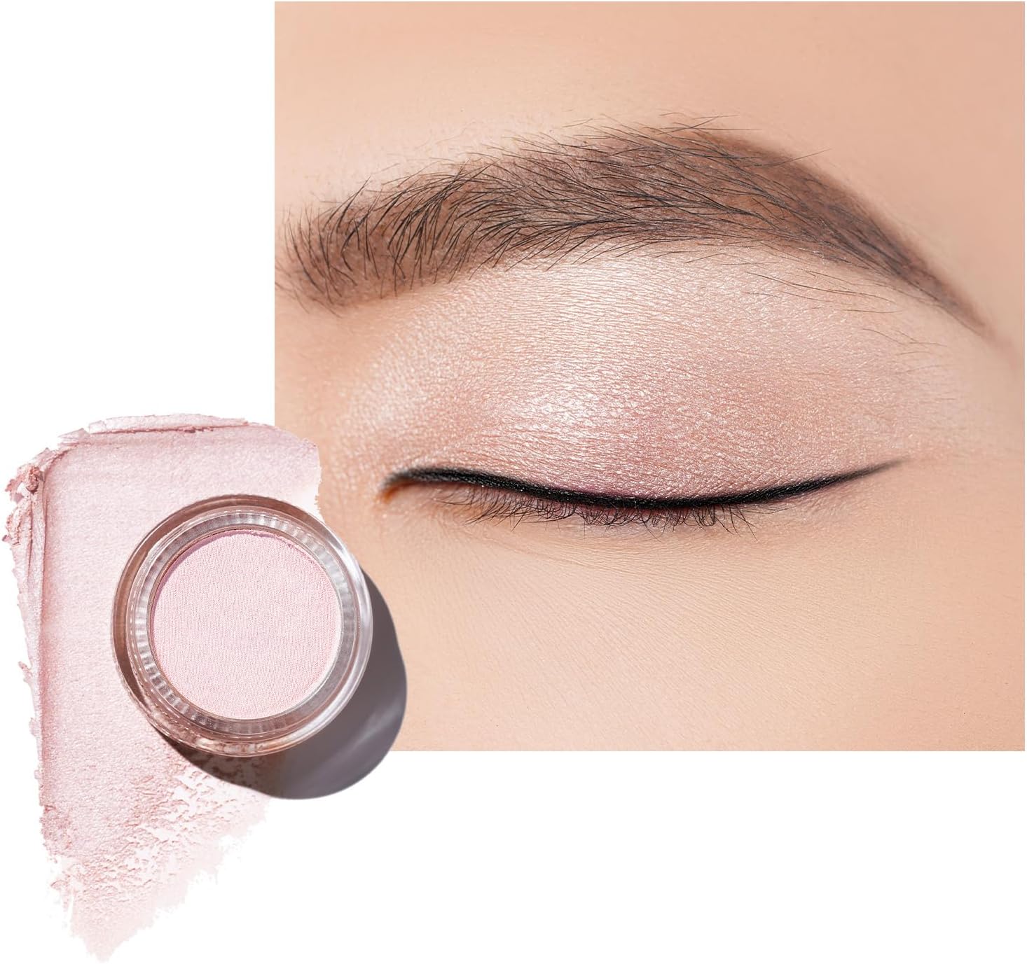 Oulac Shimmer Eyeshadow Pearl Finish| Pearl Pink Eyeshadow & Highlighter Duo| Wa...